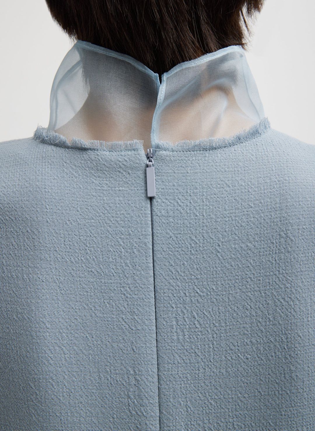 Melee Crepe V-Neck Dress With Organza Lining #3