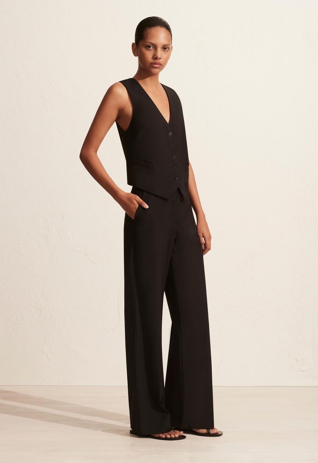 Tailored Waistcoat Black #4