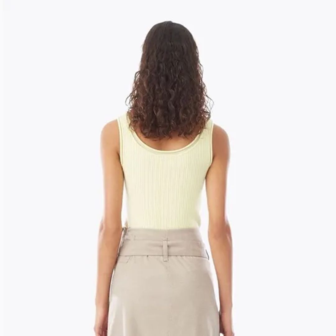 Ribbed Stretch Wool Tank in Yellow #4