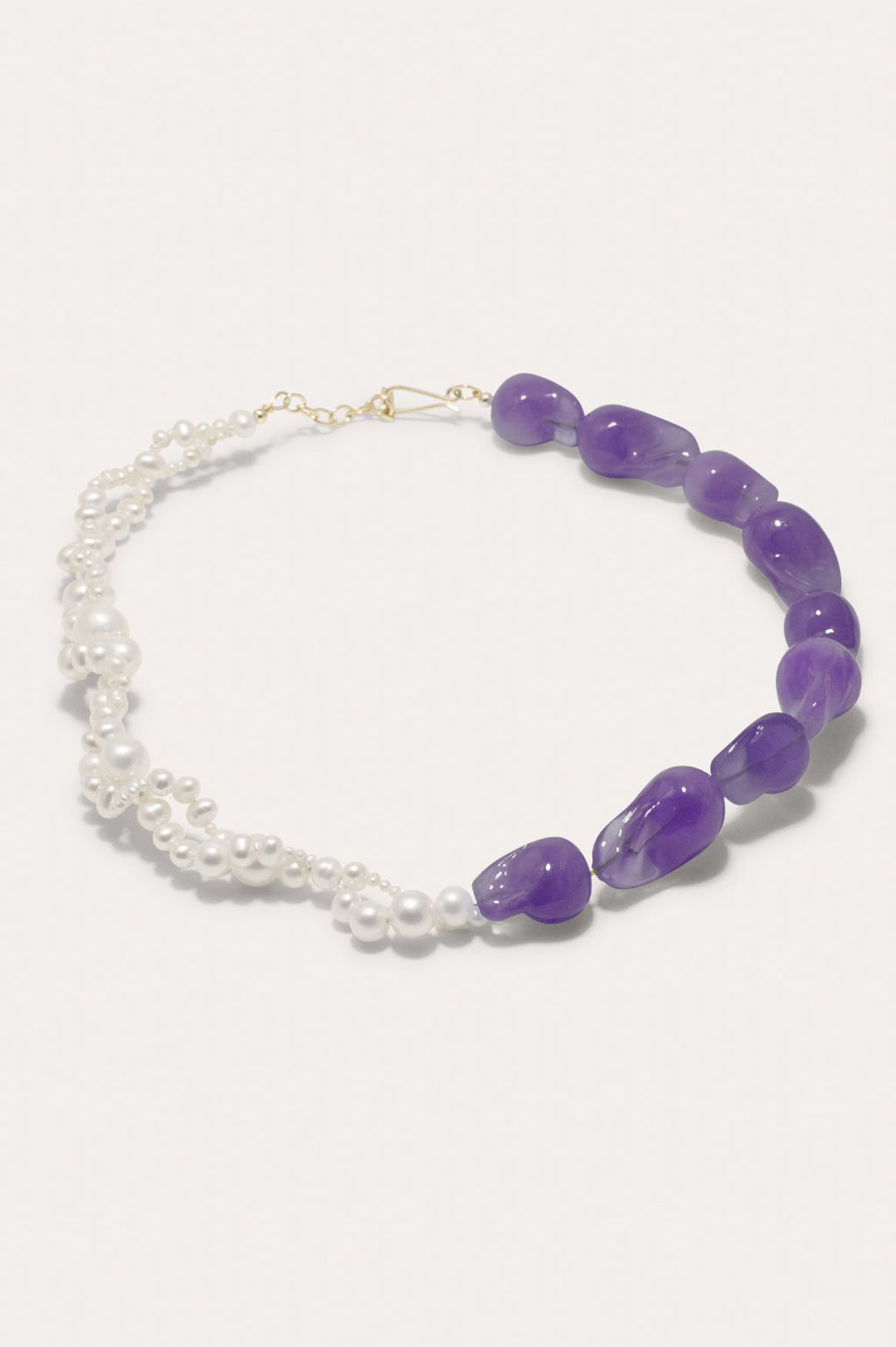 Parade of Possibilities II - Pearl and Lilac Bio Resin Gold Plated Necklace