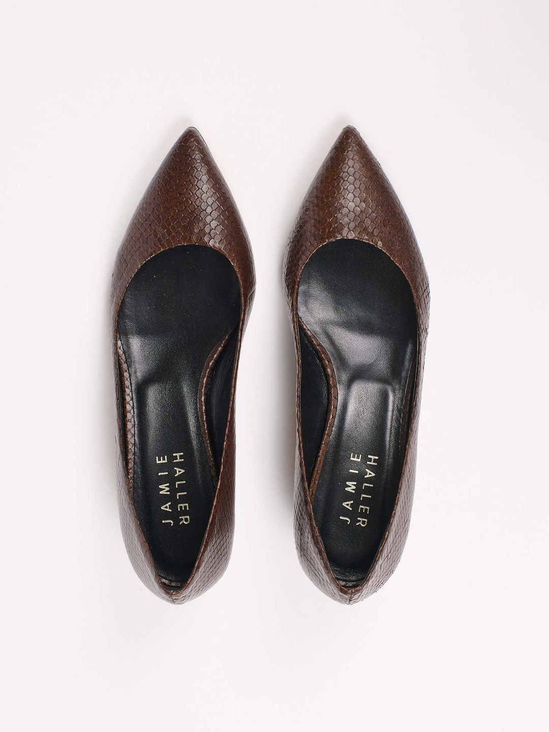 The Kitty Point Heel in Coffee Snake