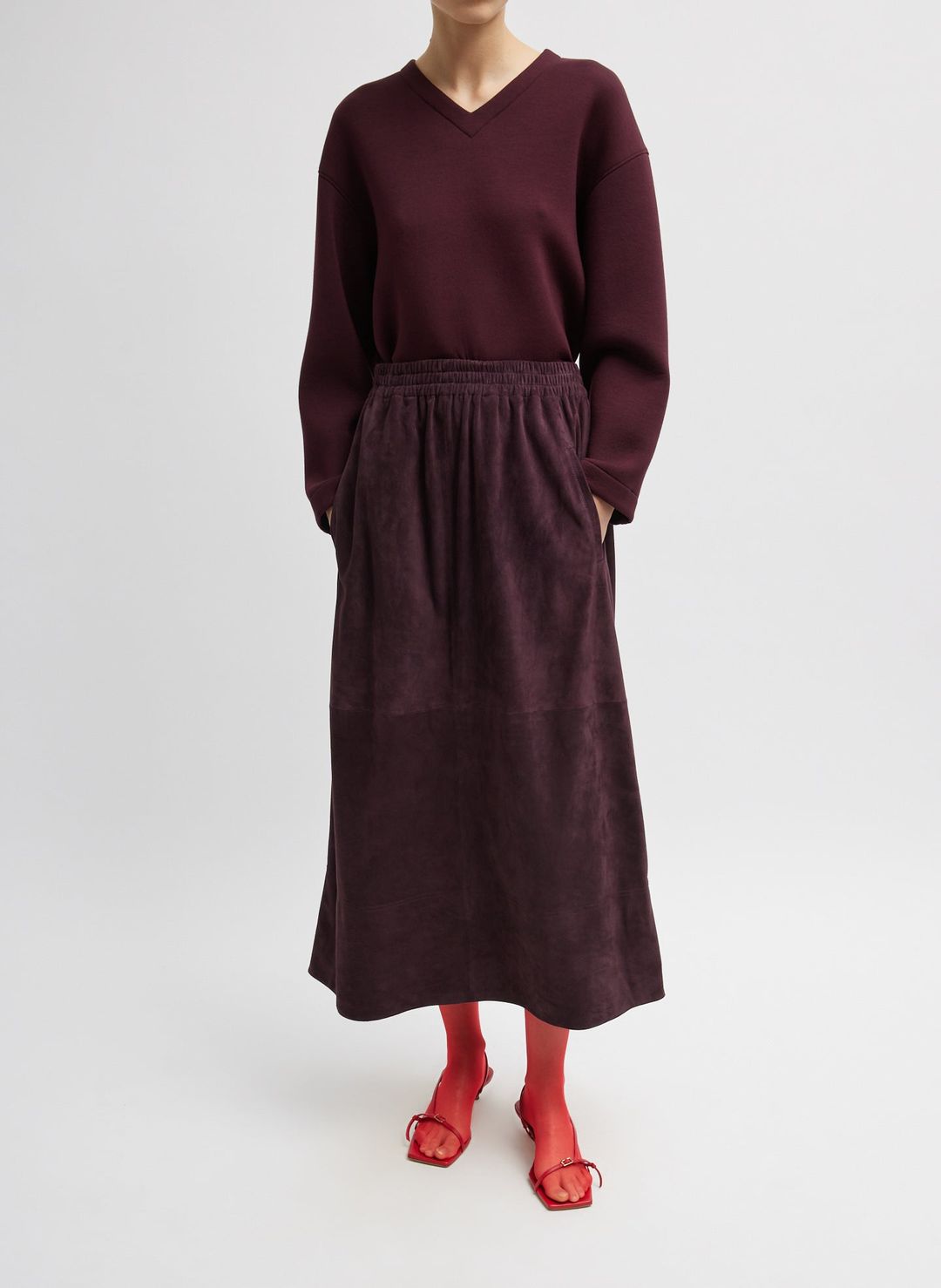 Cassiterite Suede Pull On Full Skirt #5