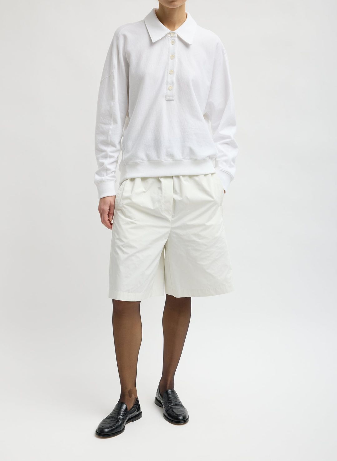 Light Weight Sweatshirting Polo Collar Sweatshirt #6