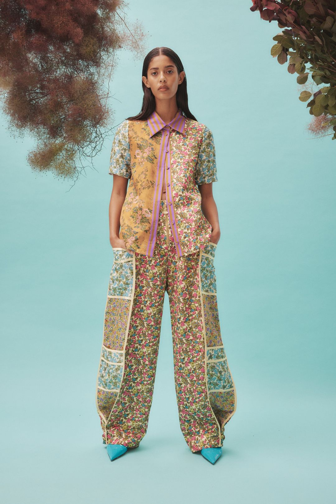 MIRABELLA SPLICED SLIM SHIRT #4