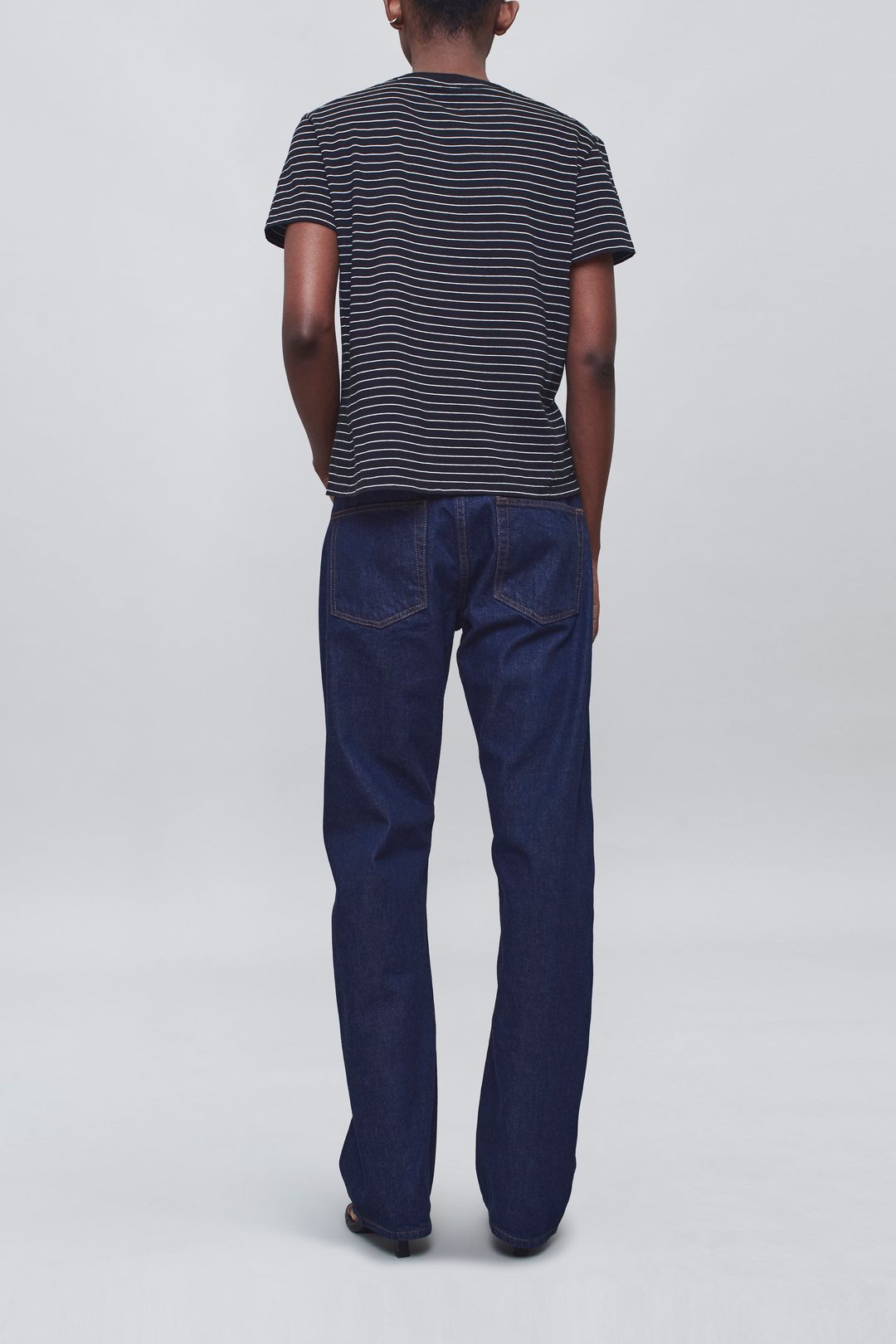 Kenzie T-Shirt in Black & Vanilla Multi Stripe #4