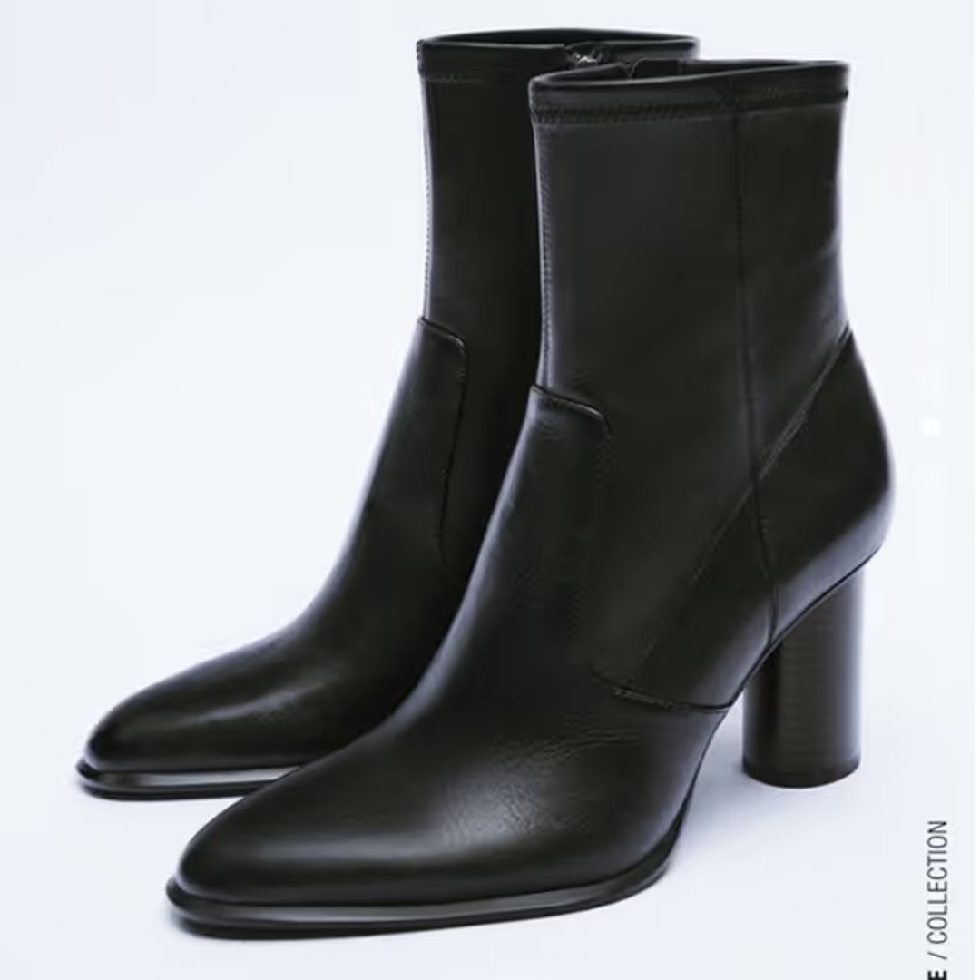Zara black heeled ankle booties #3