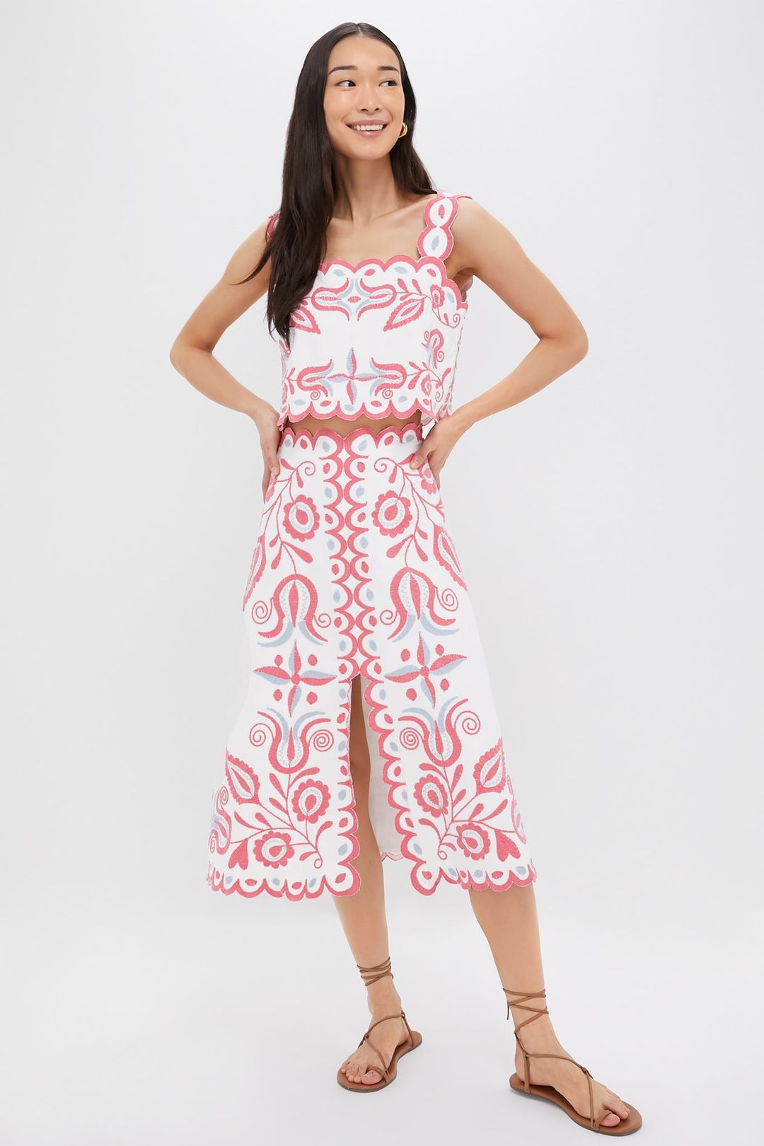 Multi Eevi Embroidered Twill Tank Top #6