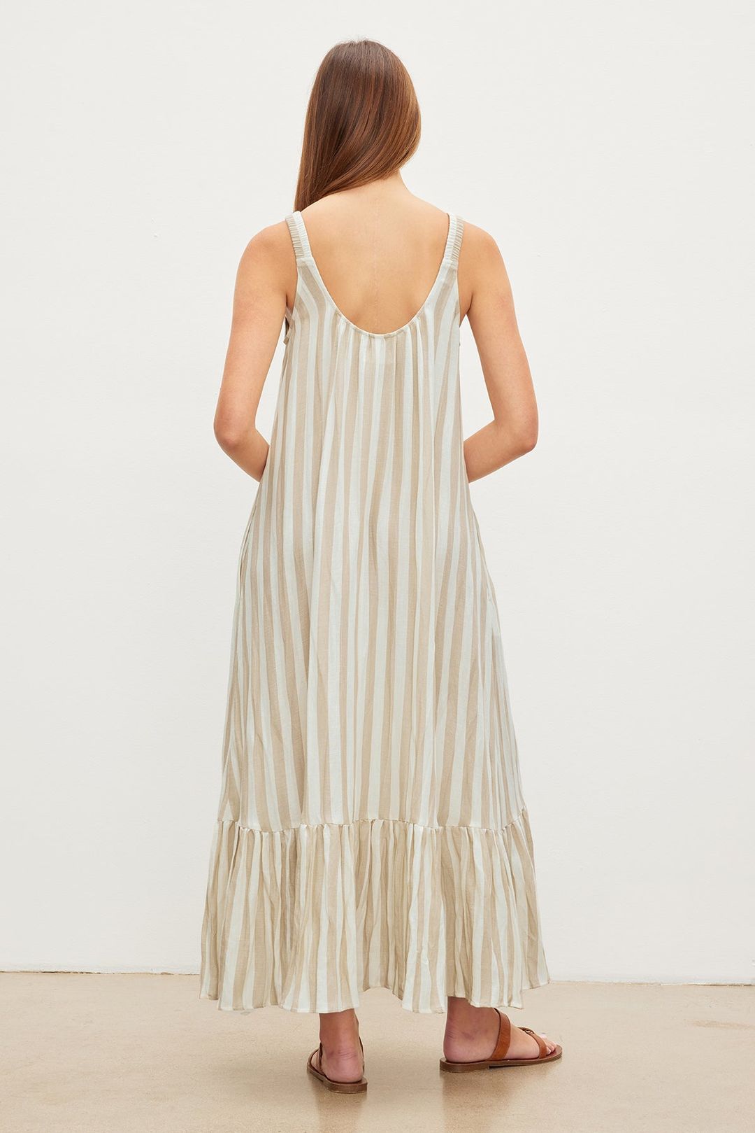 MERADITH STRIPED LINEN MAXI DRESS #7