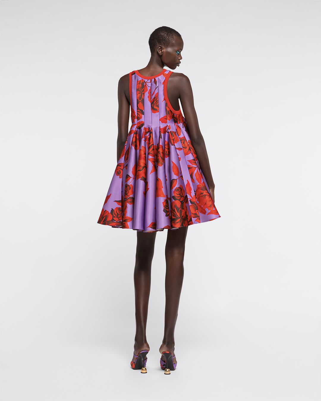 MINI HIBISCUS DRESS - PURPLE RED