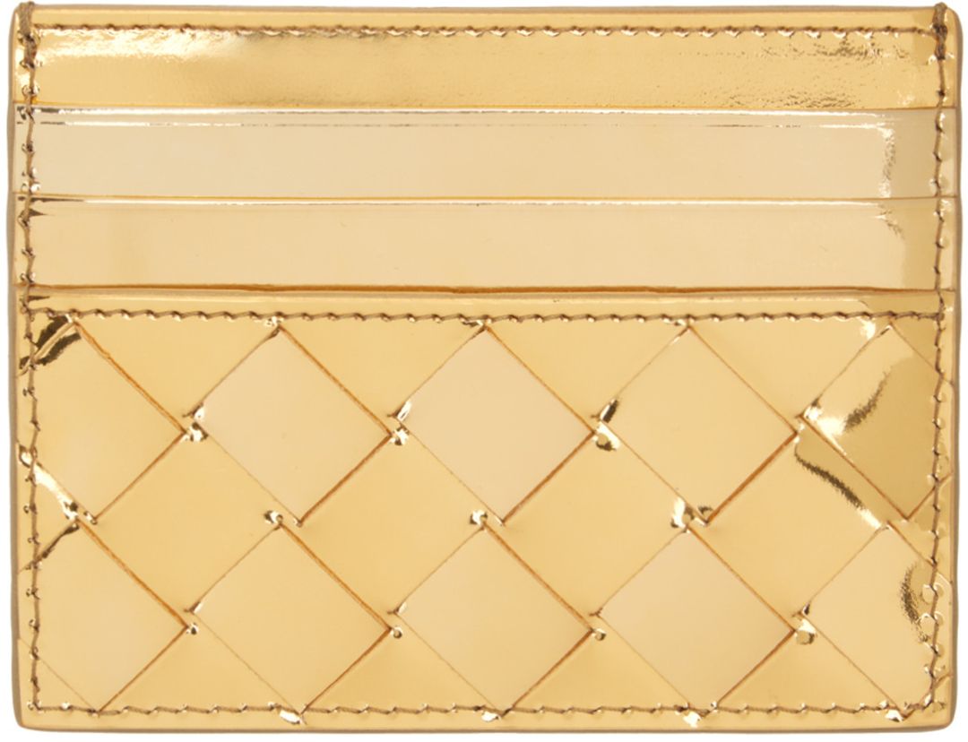 Gold Intrecciato Card Holder
