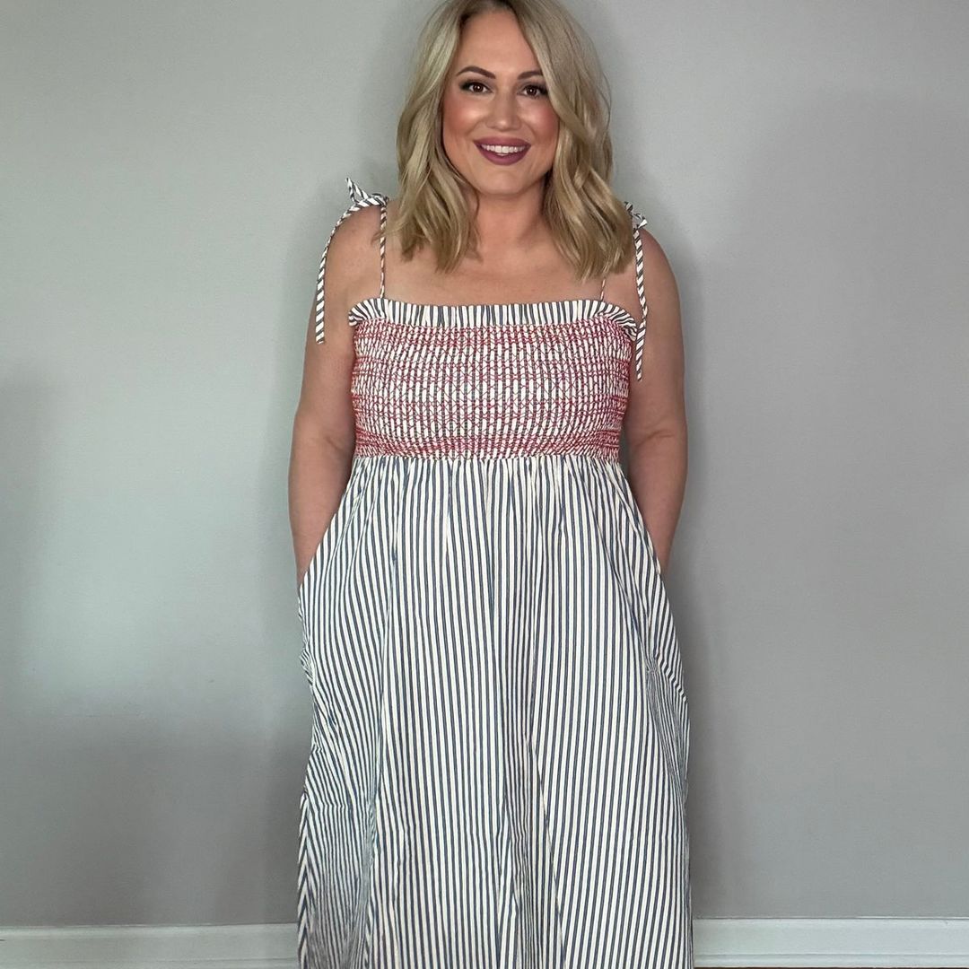 Tie Strap Striped Midi Dress #2
