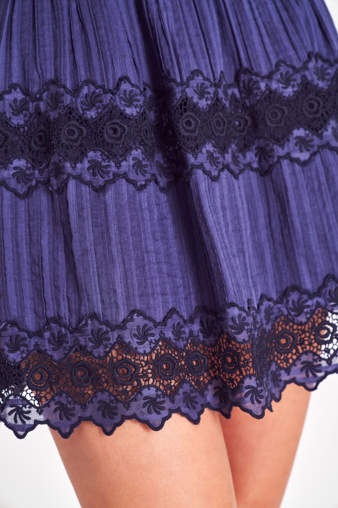 Cinnamon Striped Cotton Mini Dress #7