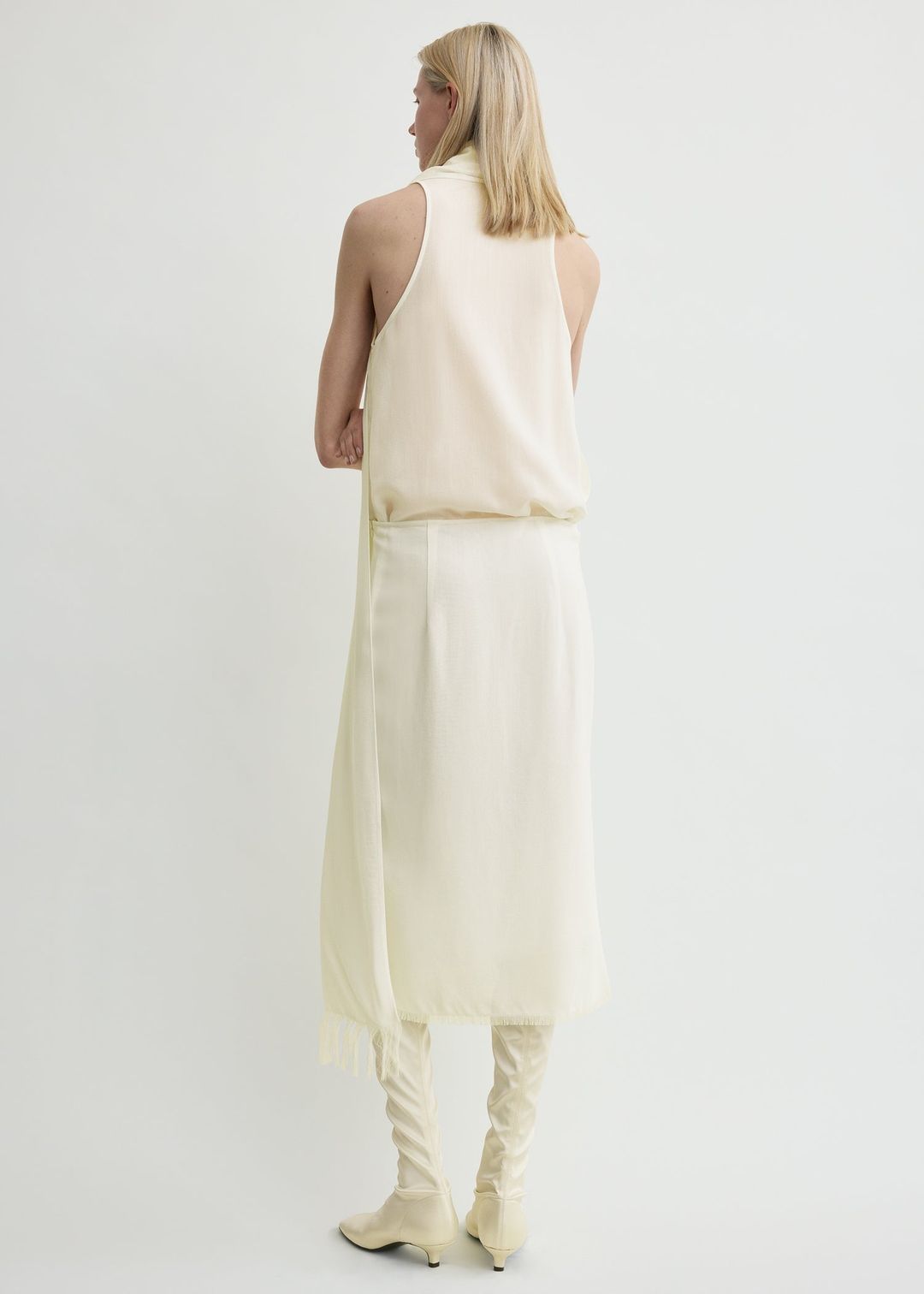 Fringed scarf dress milk #4