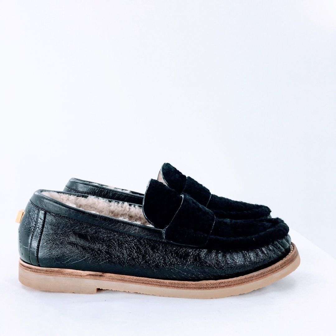 Stuart Weitzman Shearling & Leather Loafers