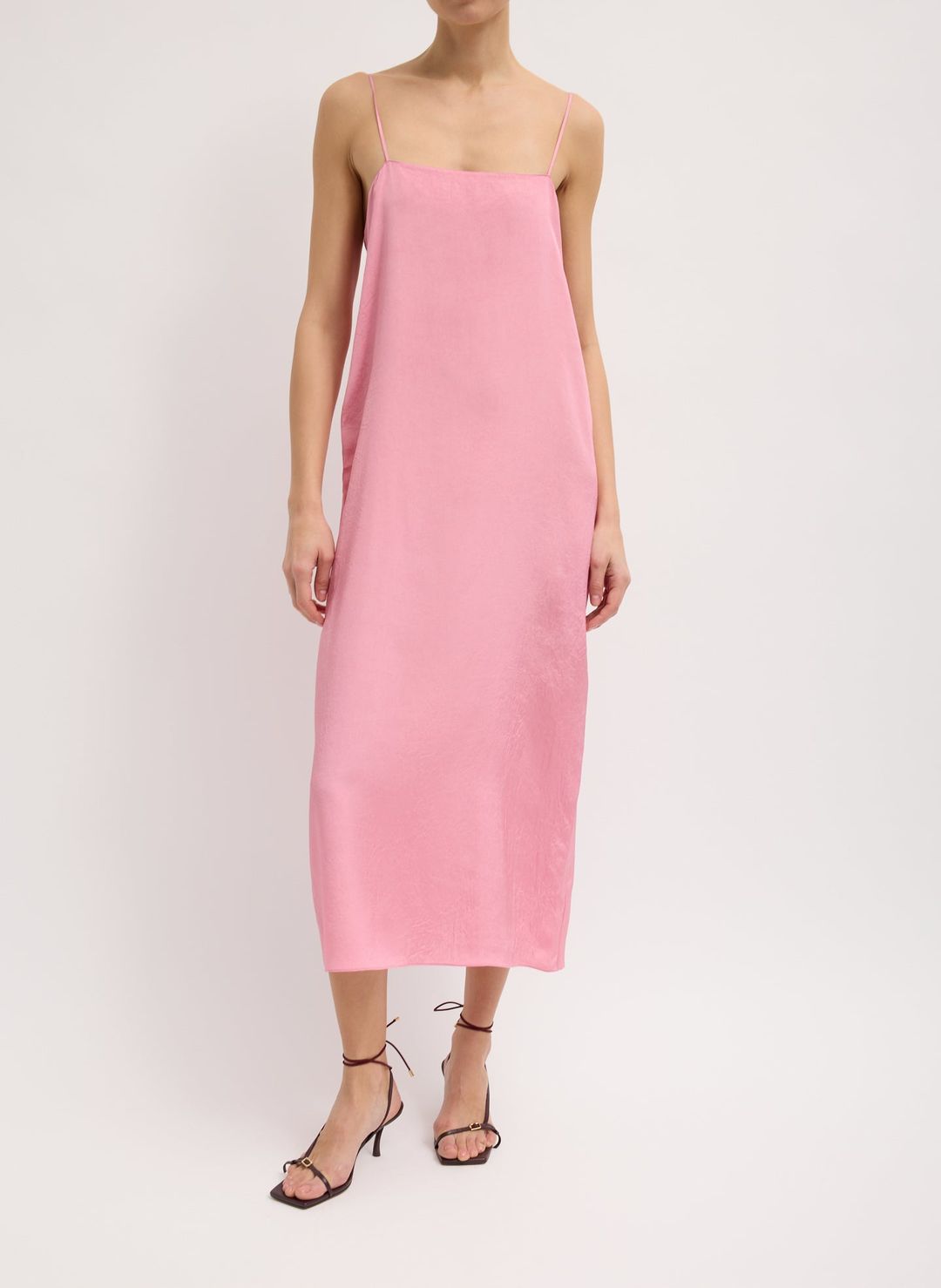 Summer Acetate Crinkle Slip Dress