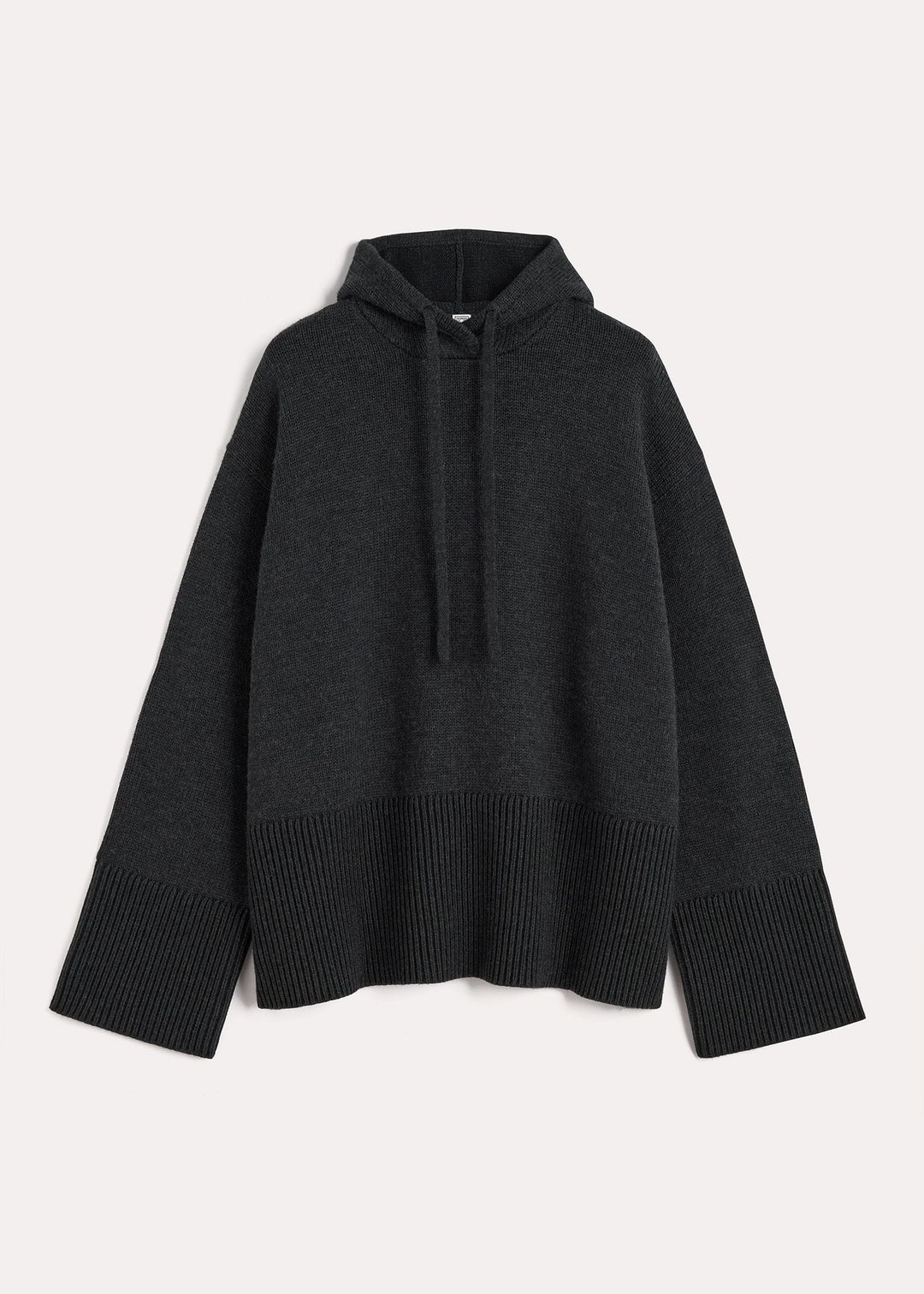 Signature hooded knit charcoal melange #5