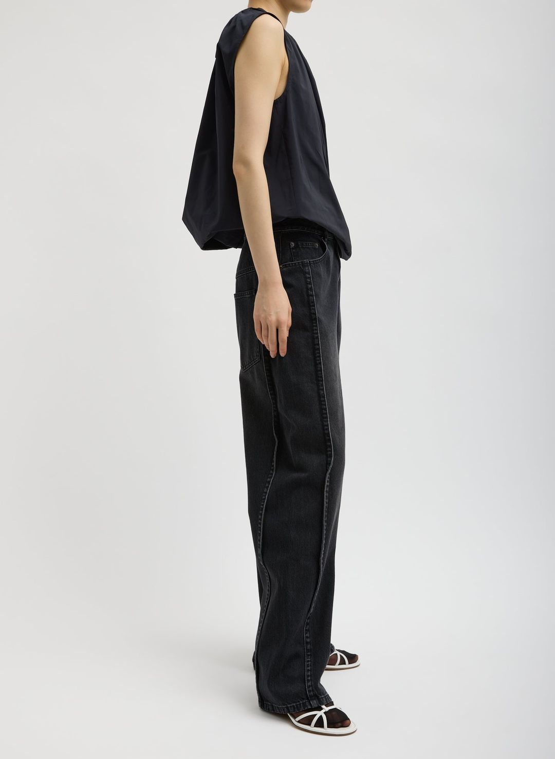 Nylon Shirred Neck Top #5