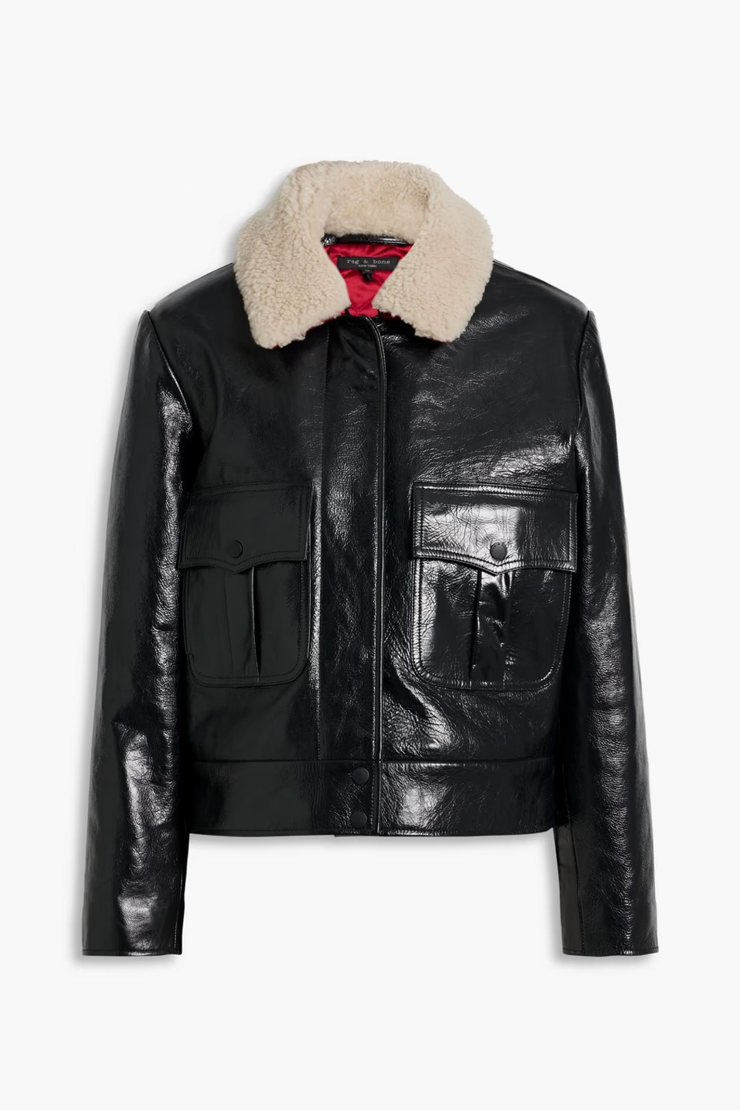 Colton shearling-trimmed leather jacket