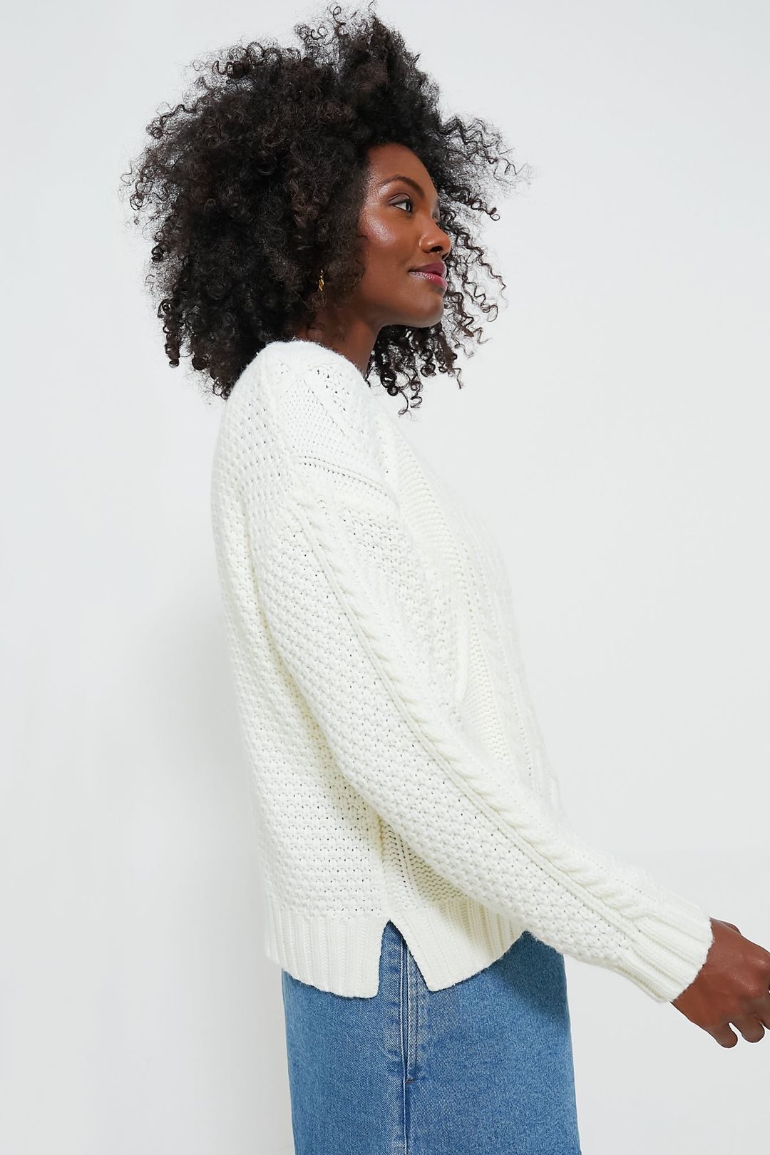 Ivory Cable Knit Courchevel Sweater #4