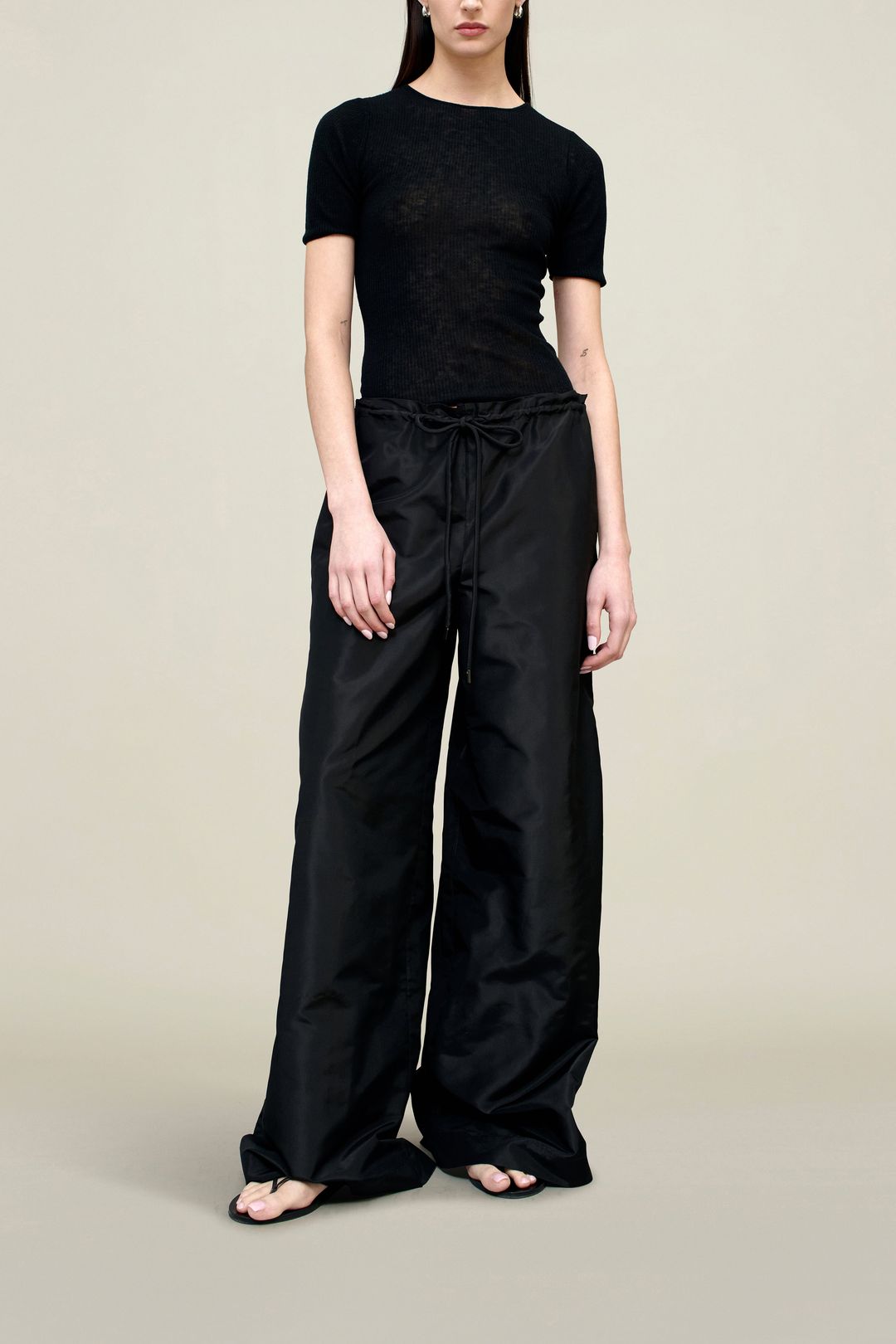 Wesley Drawstring Pant in Silk Taffeta