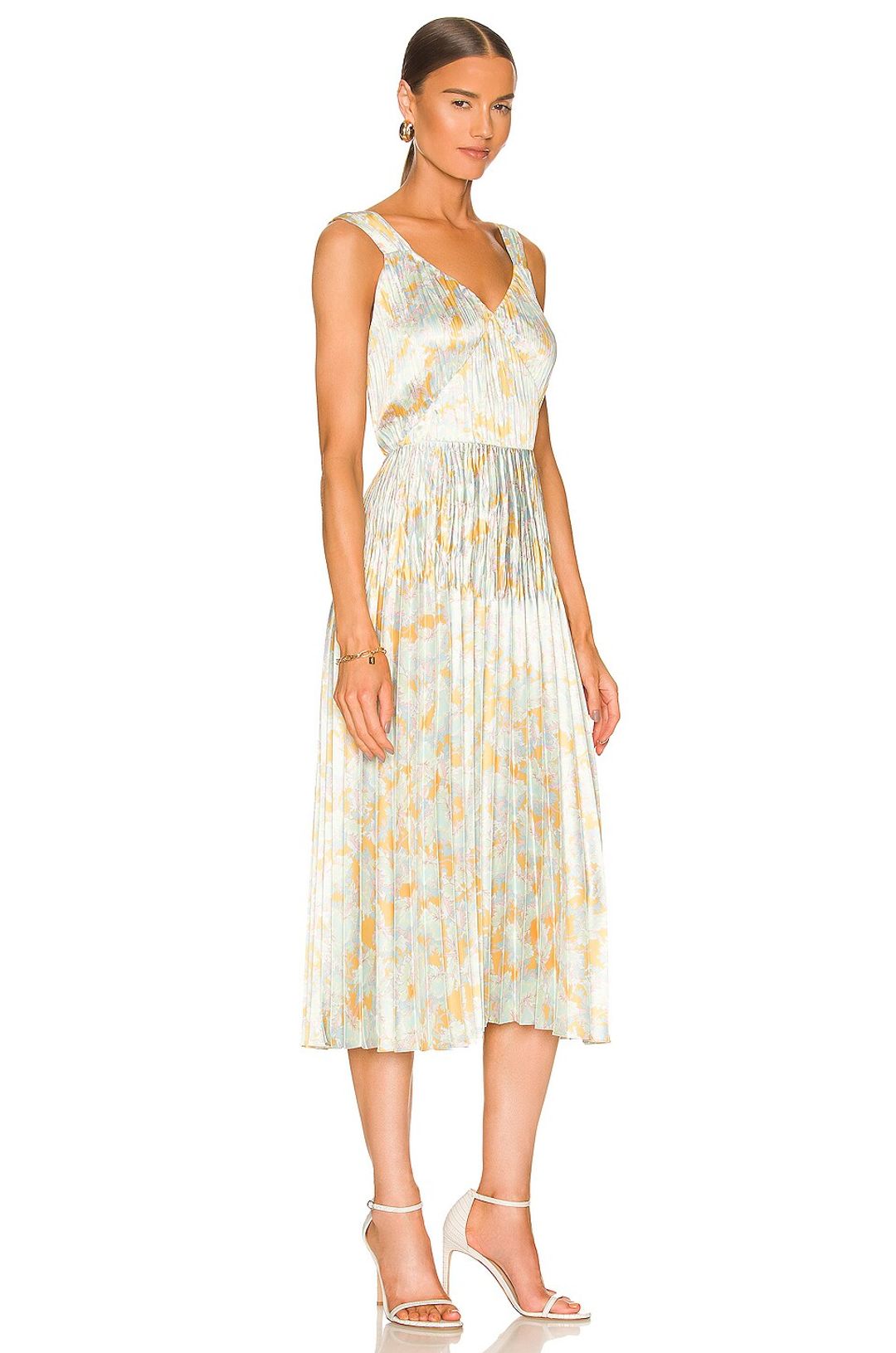 Lotus V-Neck Pleated Slip Dress