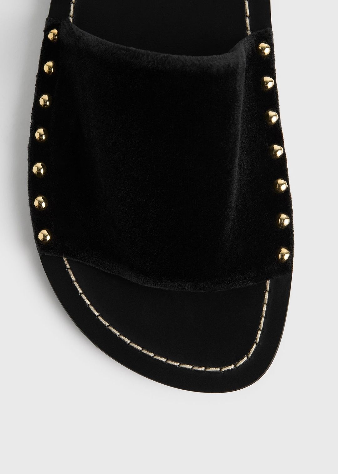Studded velvet slides black #6