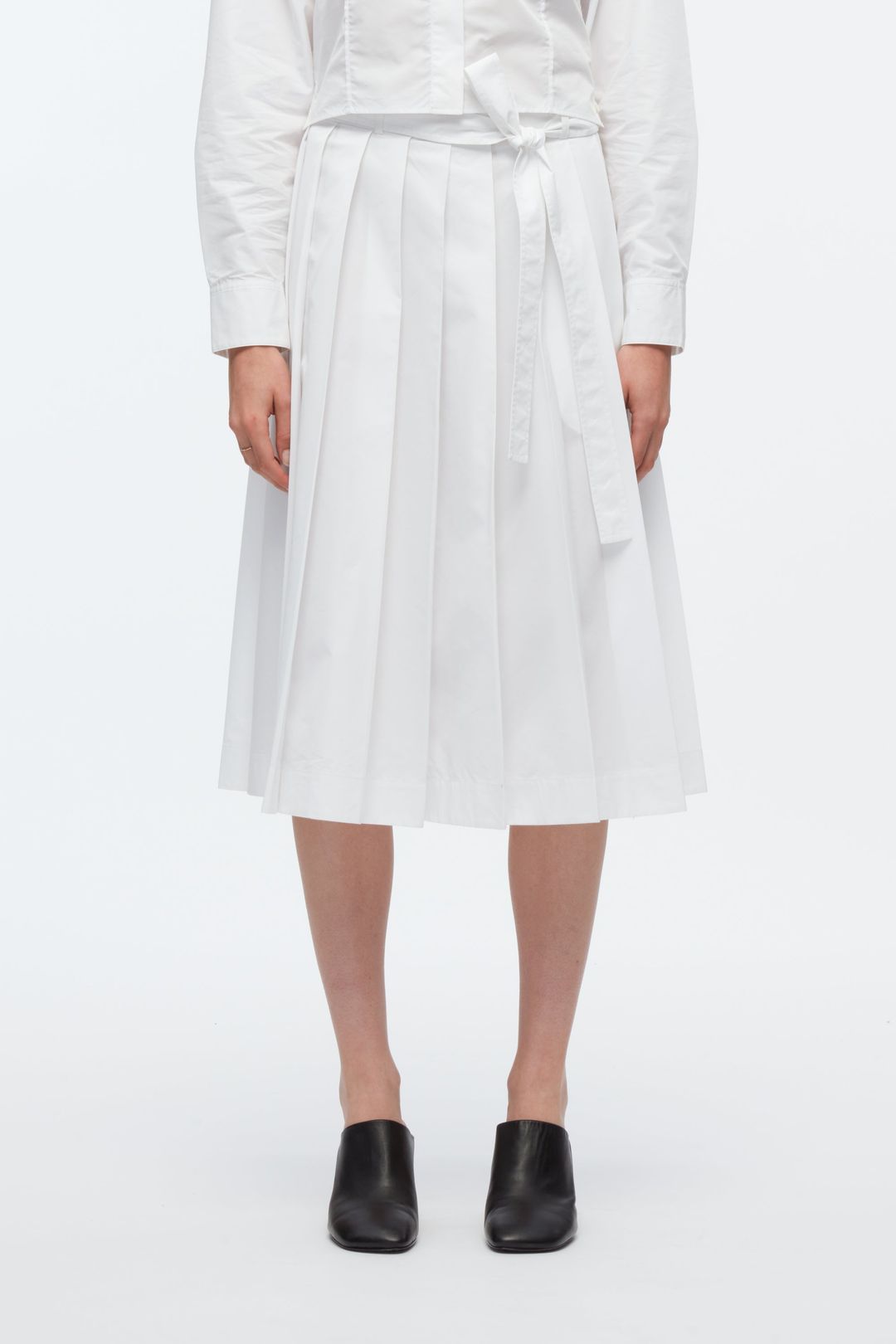 Knife Pleat Belted Skirt #13