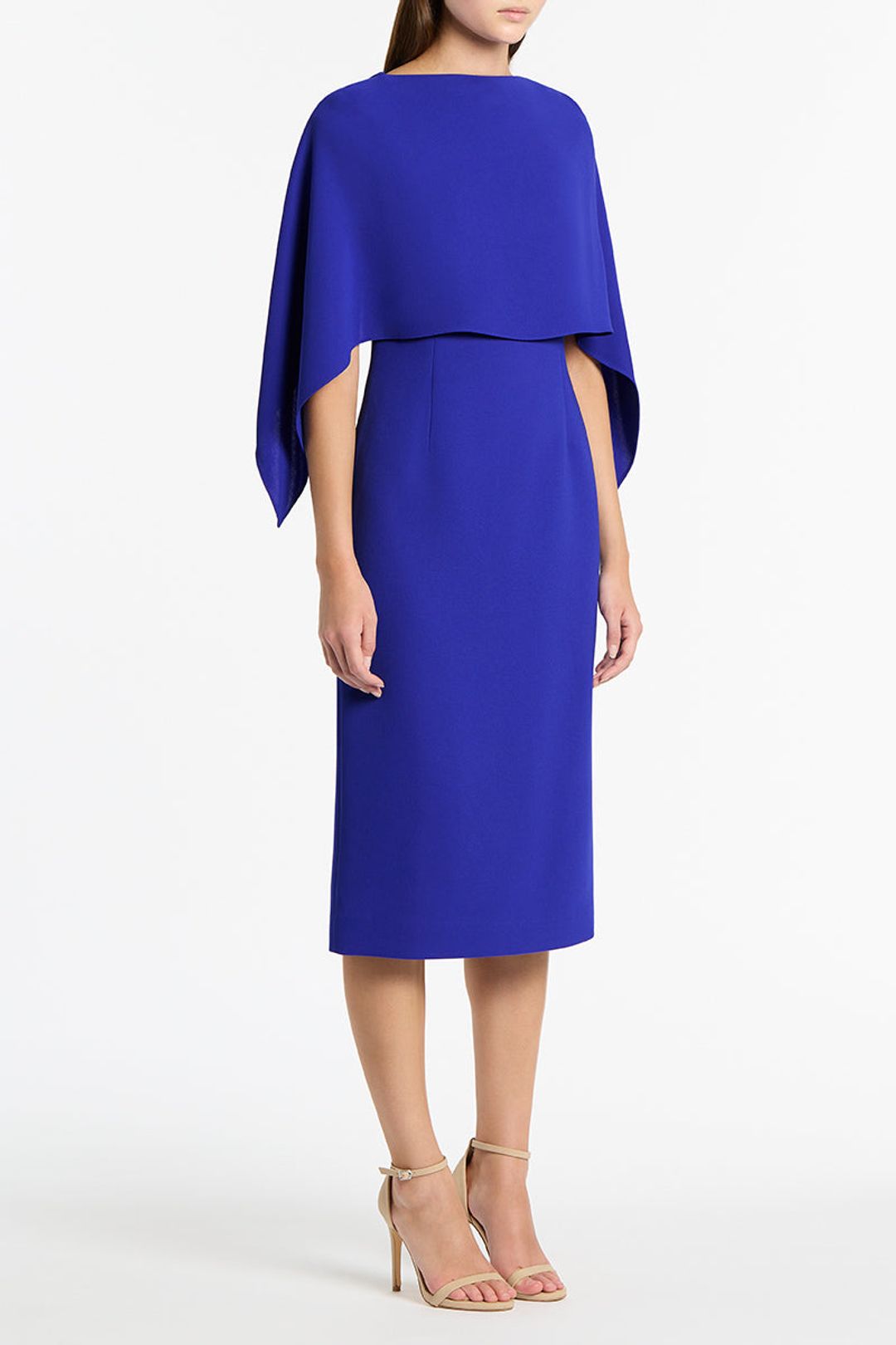 VIOLET CREPE DRAPE FRONT DRESS