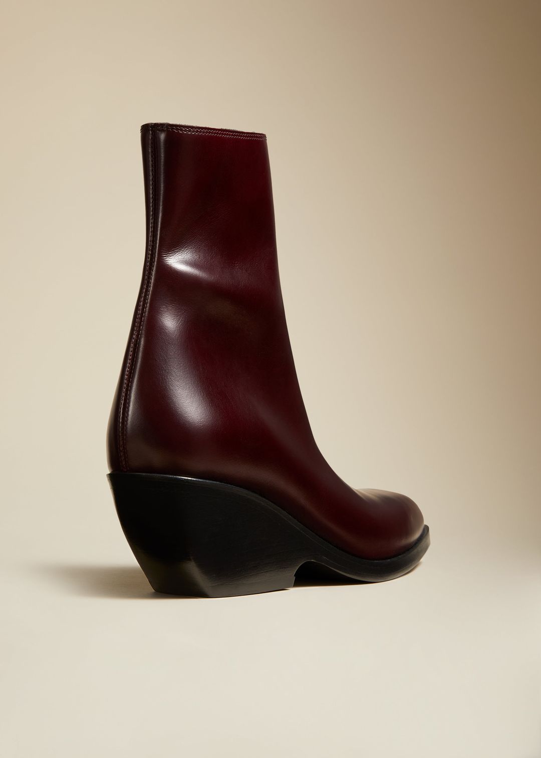 The Hooper Ankle Boot in Deep Wine Leather #3