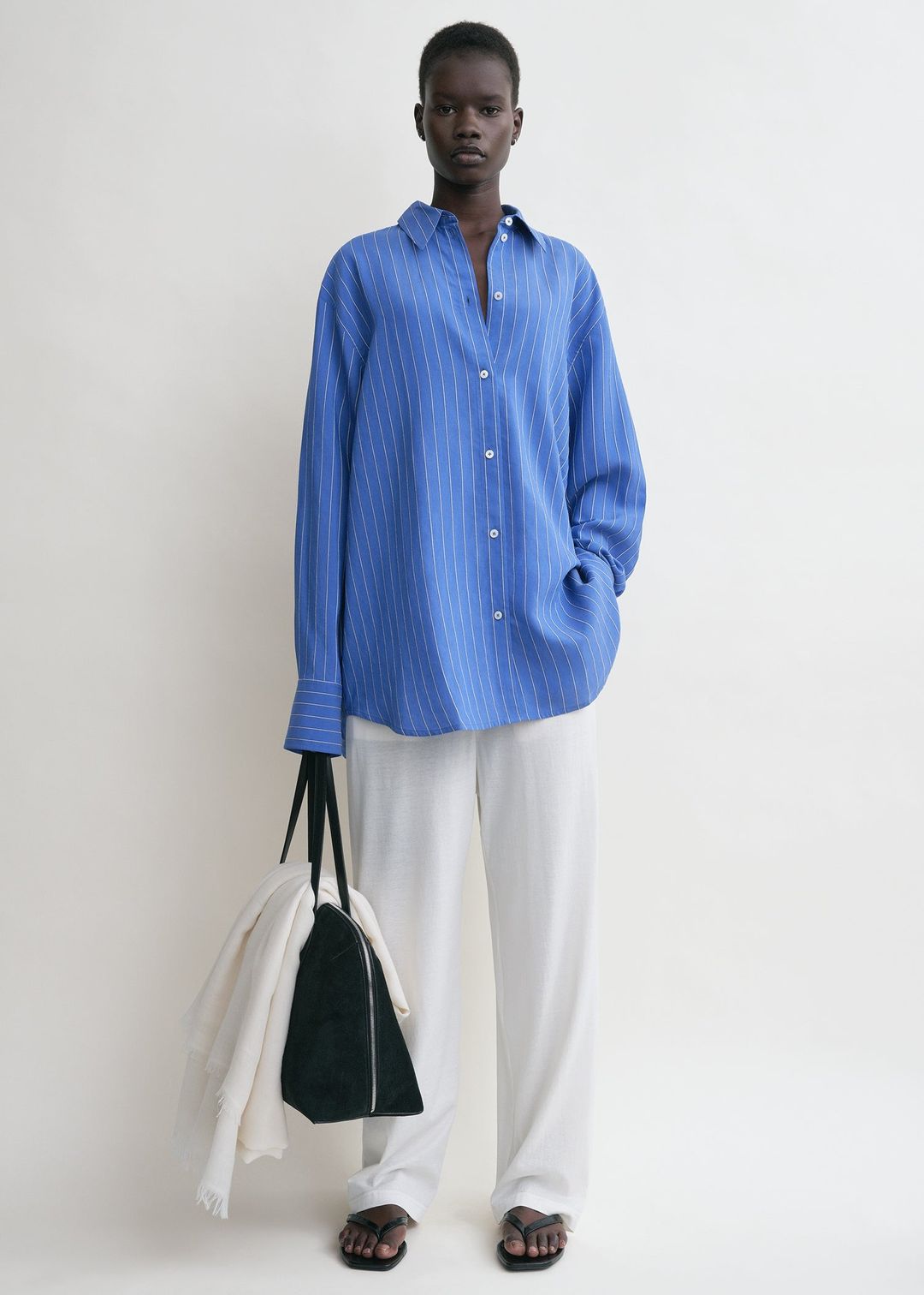 Striped summer shirt cobalt/white #2