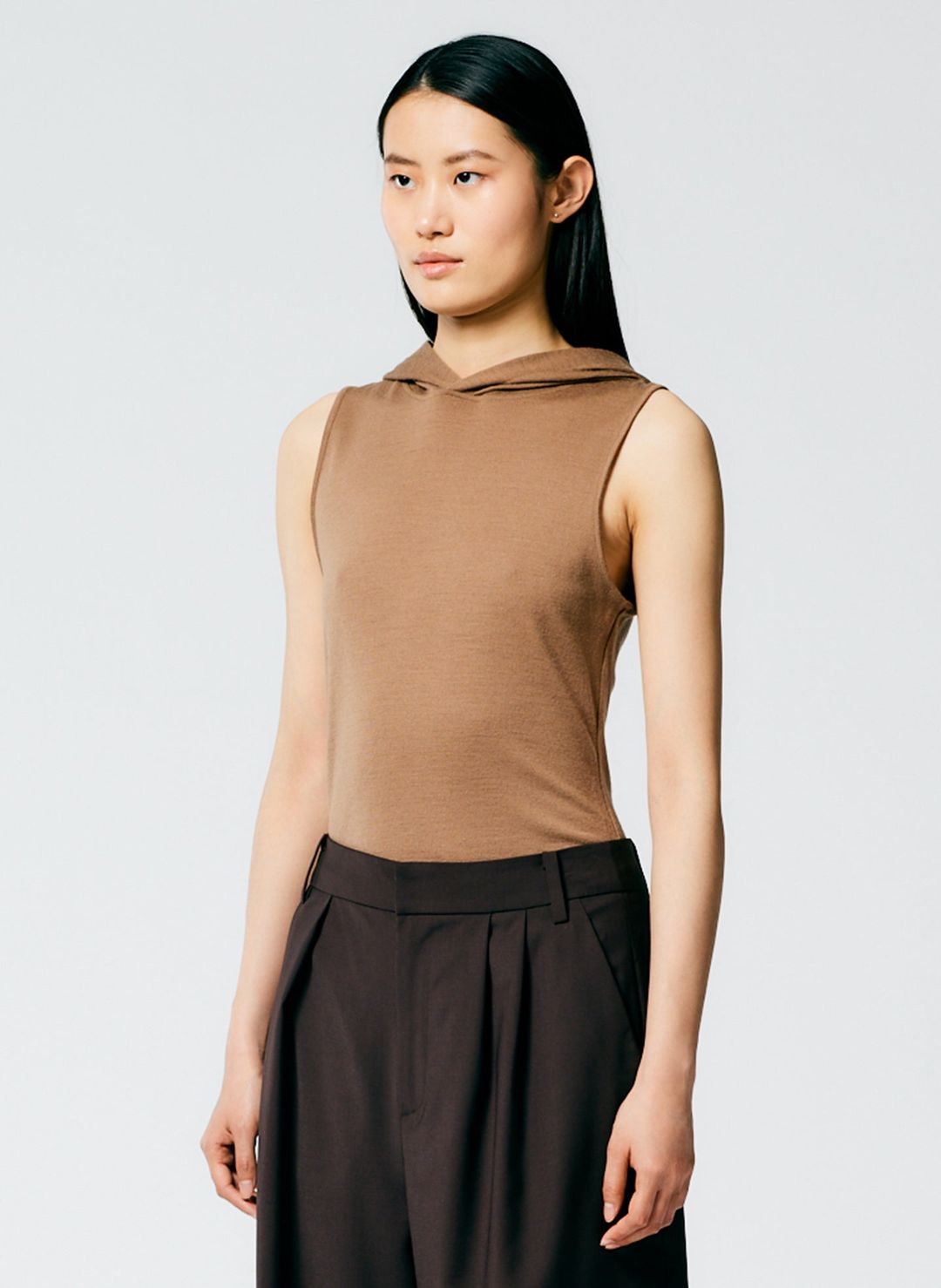 Wool Jersey Hoodie Tunic Top #3