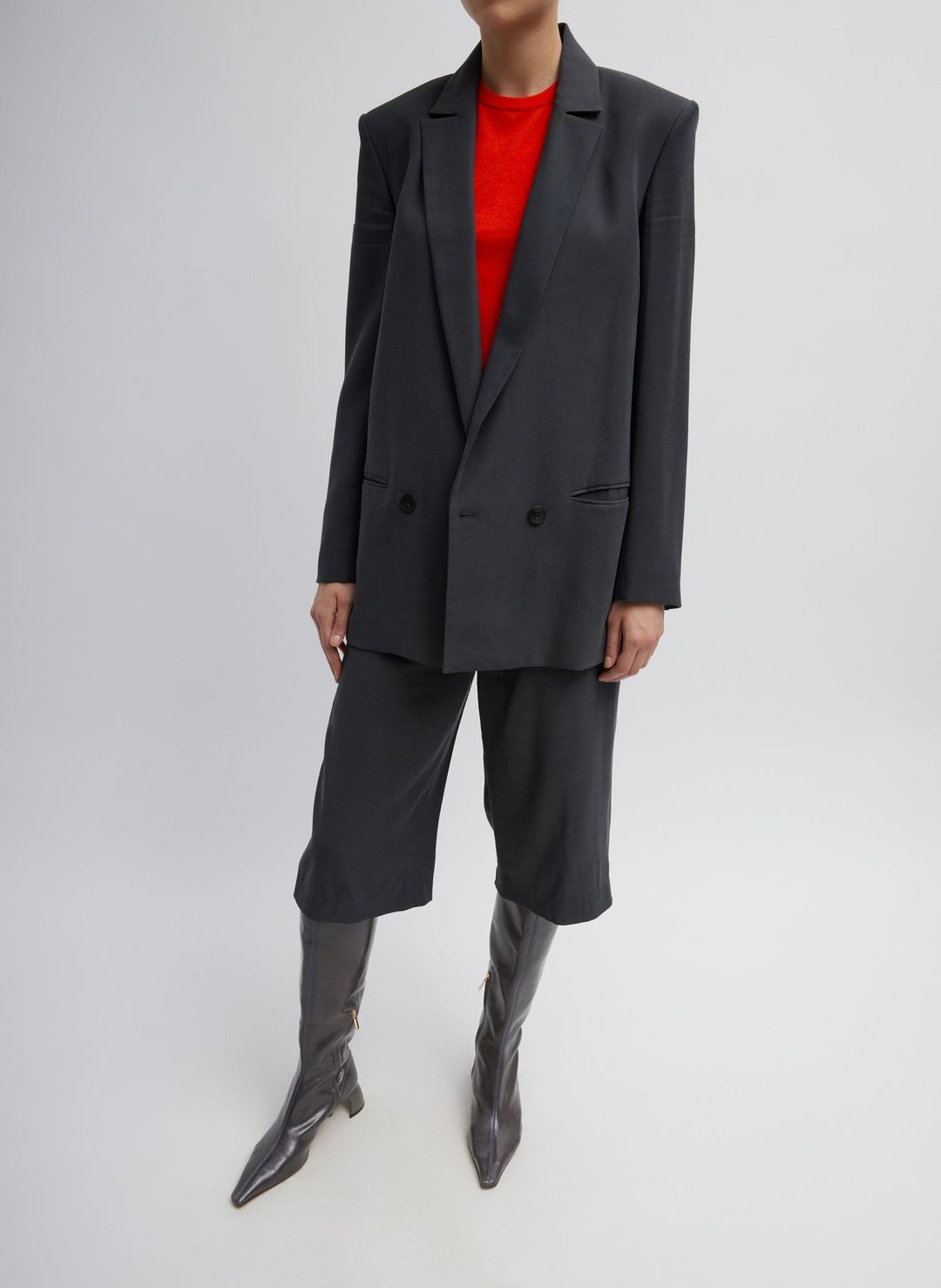 Fluid Suiting Double Breasted Blazer #5