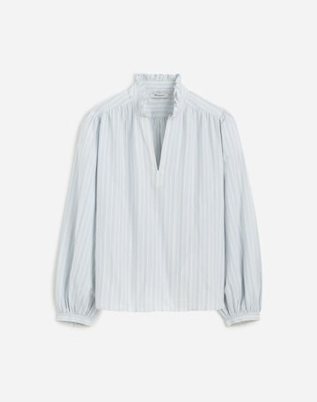 Ruffled Popover Top in Stripe