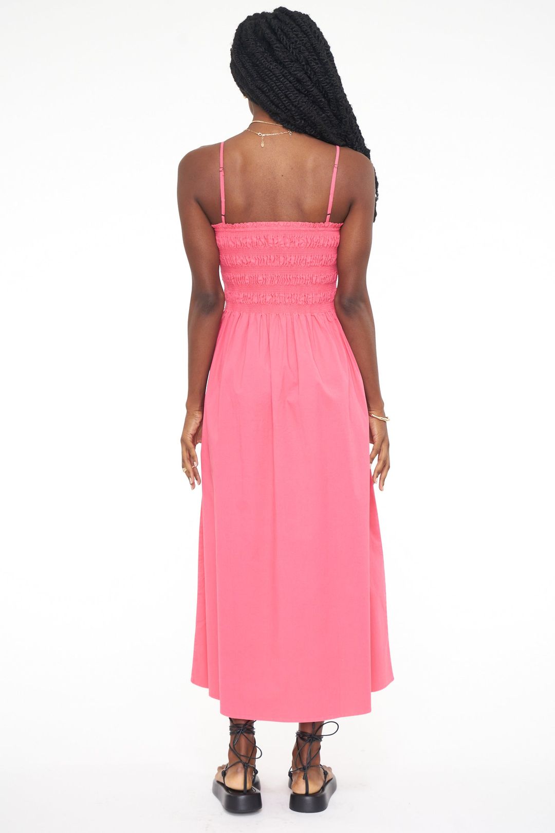 Bianca Smocked Bodice Dress - Pink Punch #3