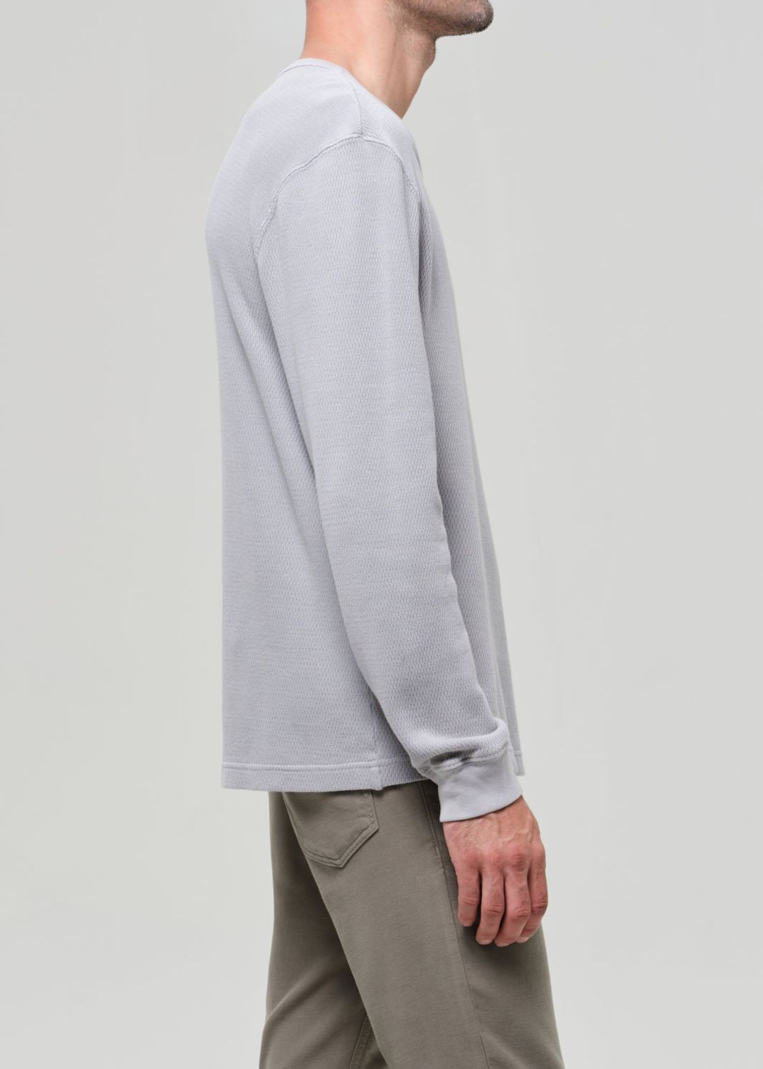 Waffle Crewneck in Stone Grey #4