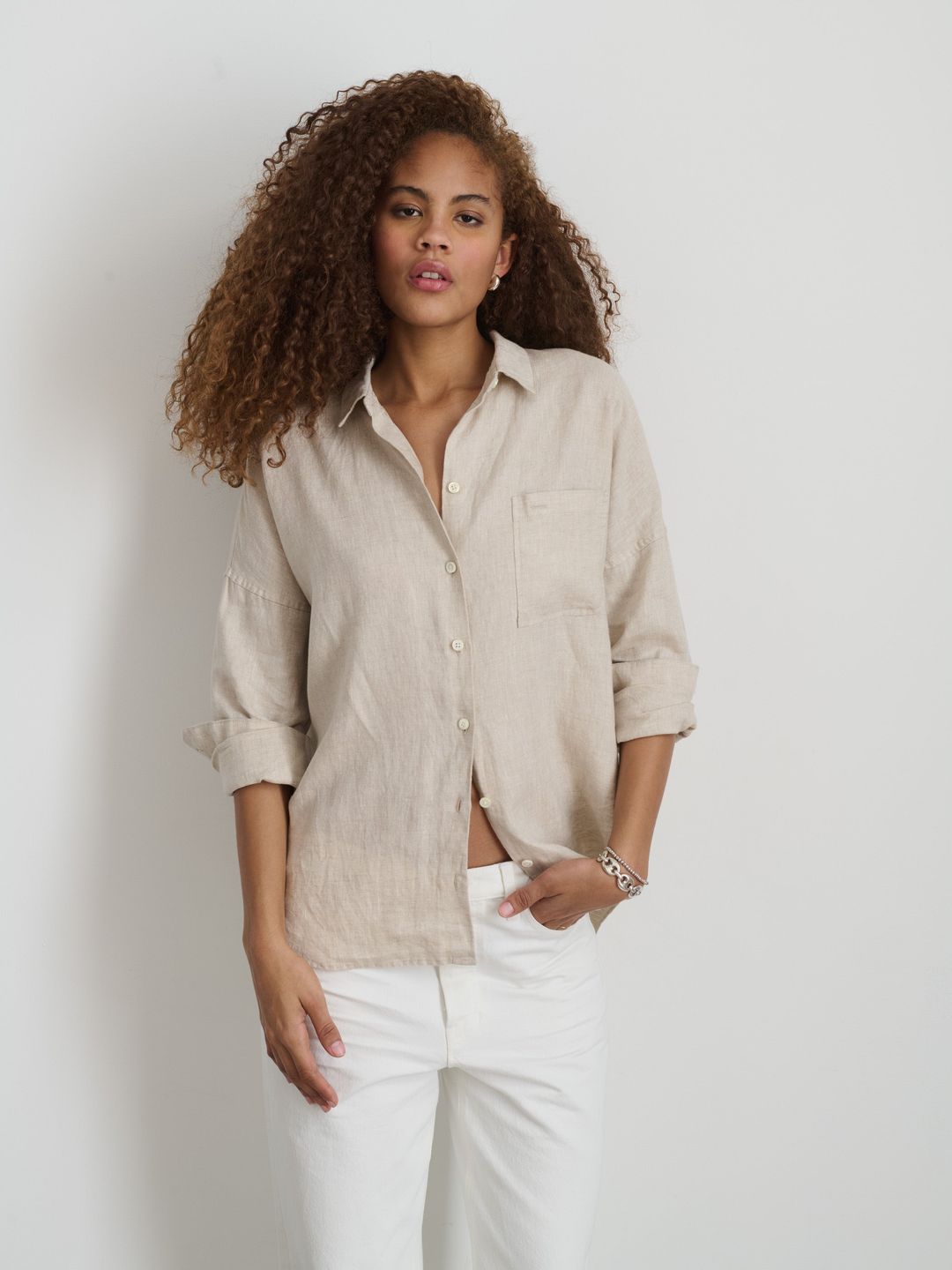 Jo Shirt In Flax Linen #3