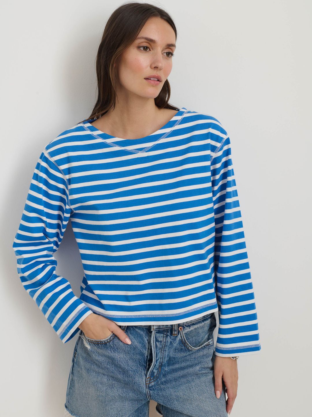 Marseille Striped Boatneck Tee In Cotton