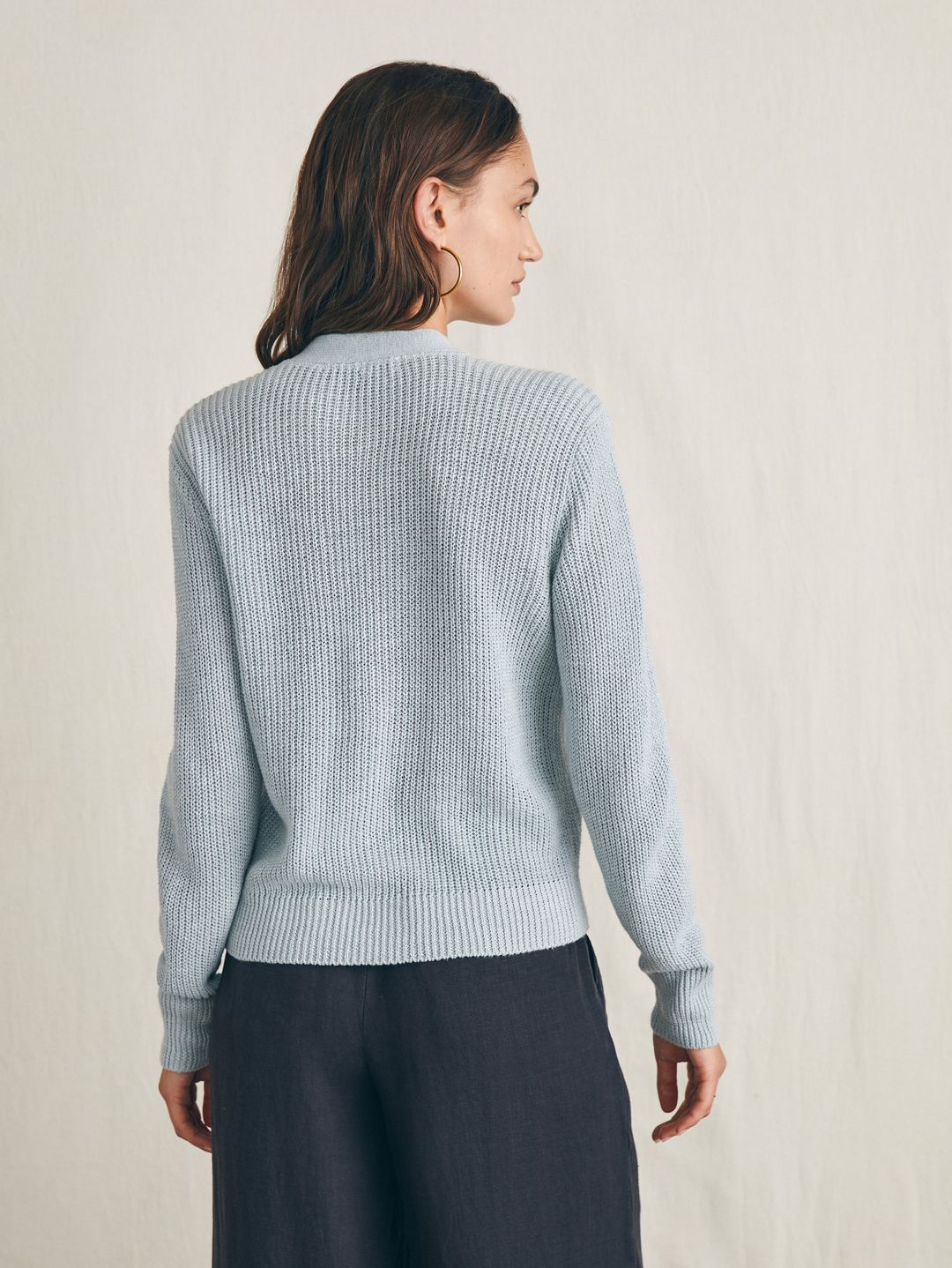 Miramar Linen Cardigan - Chalk Blue #5