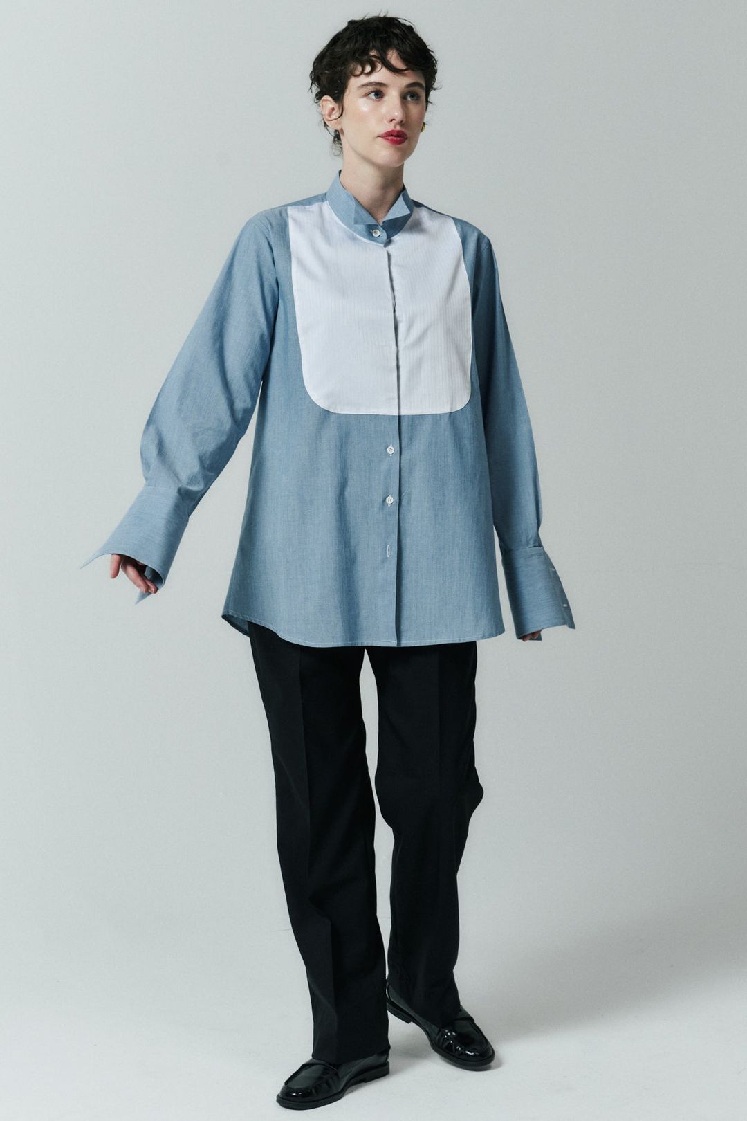 CHAMBRAY TUXEDO SHIRT