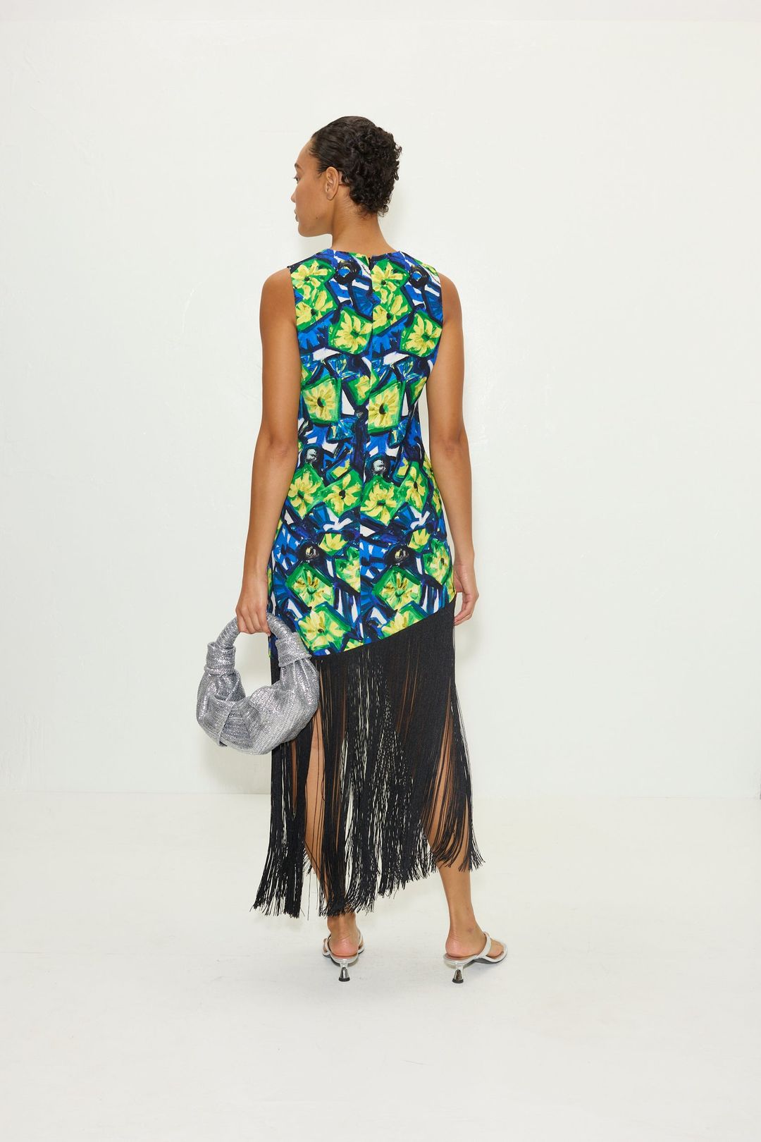 Casablanca Fringe Dress in Small Abstract Floral #4