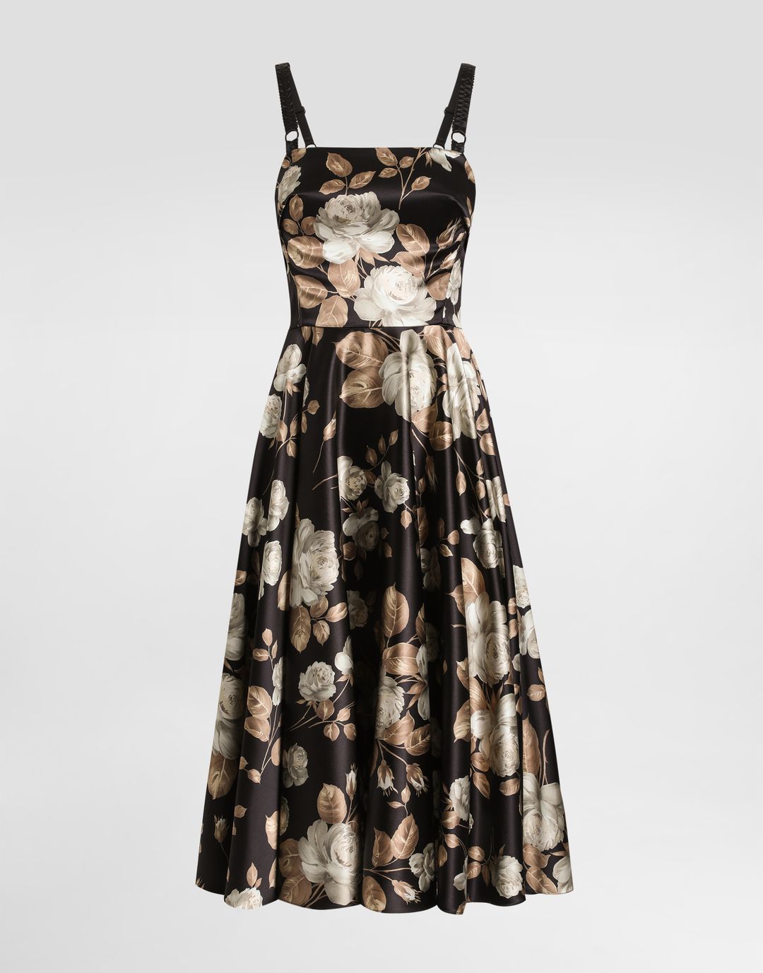 Vintage rose-print satin dress