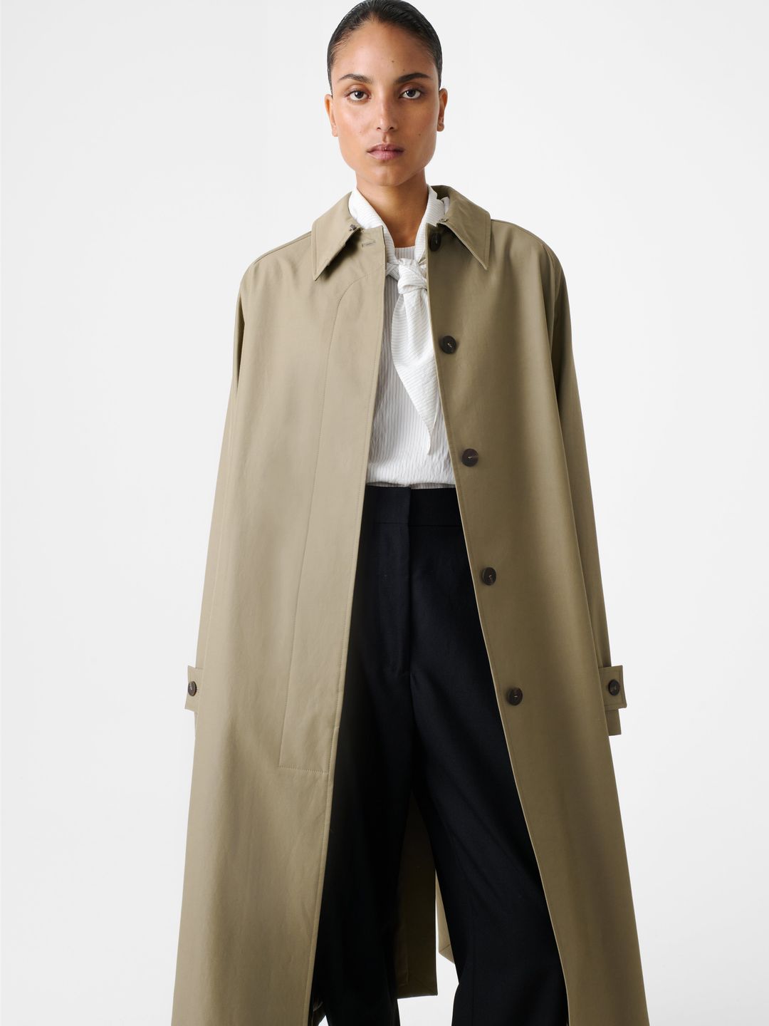 Holin Coated Cotton Trench in Dark Dusk #5