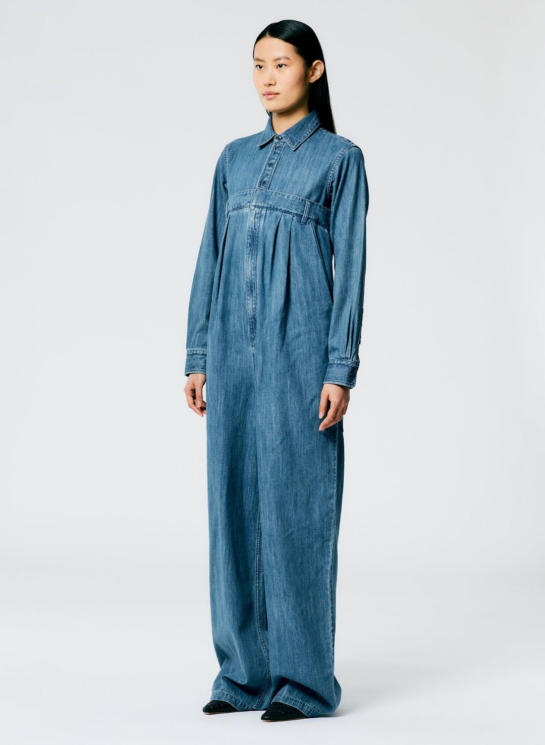 Lightweight Stone Washed Denim Jumpsuit #3