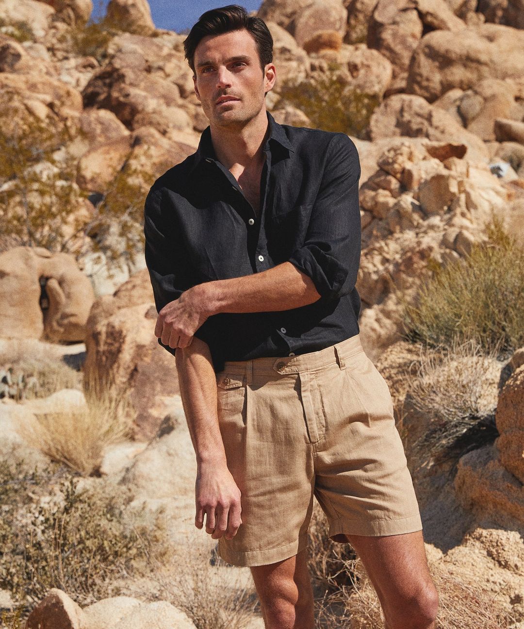 7" Pleated Hudson Short in Baja Dunes