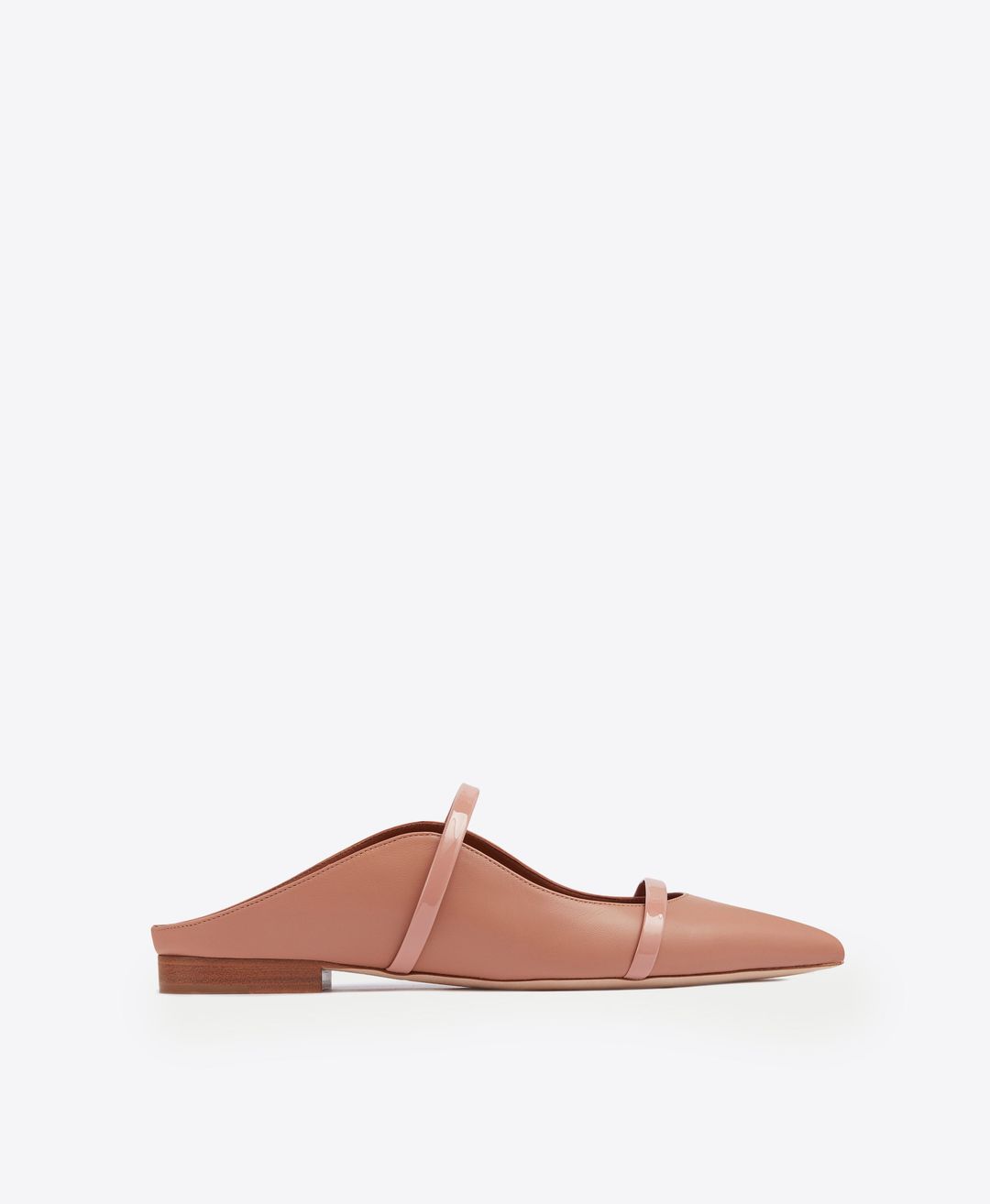 Maureen Flat - Nude Leather Flat Mule
