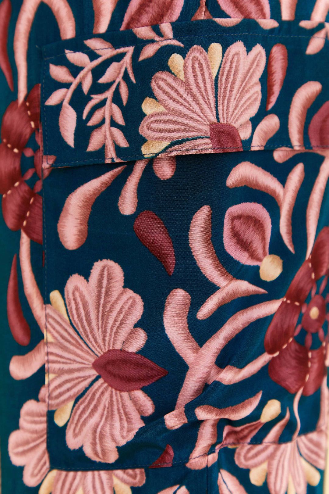 Teal Seashell Tapestry Cargo Pants #6