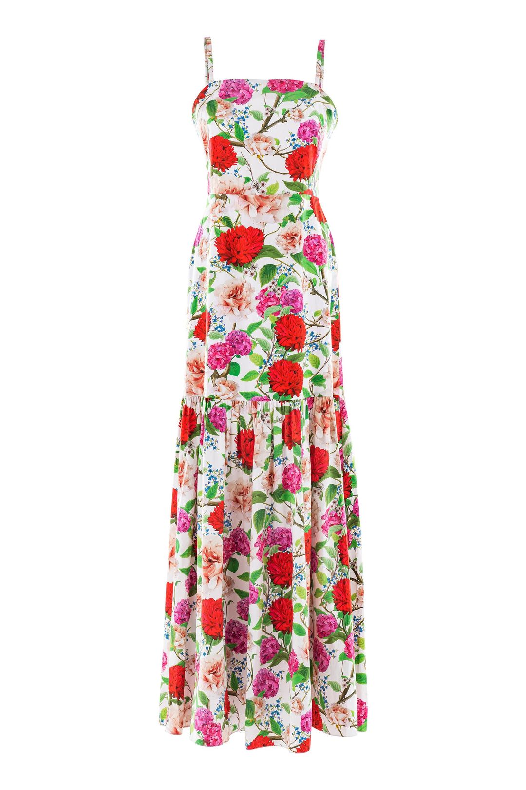 Cordiela Cotton Floral Maxi Dress – White/Red #4