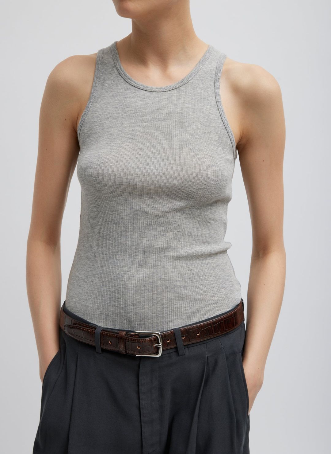 Circular Fine Rib T-Shirt Tank #4