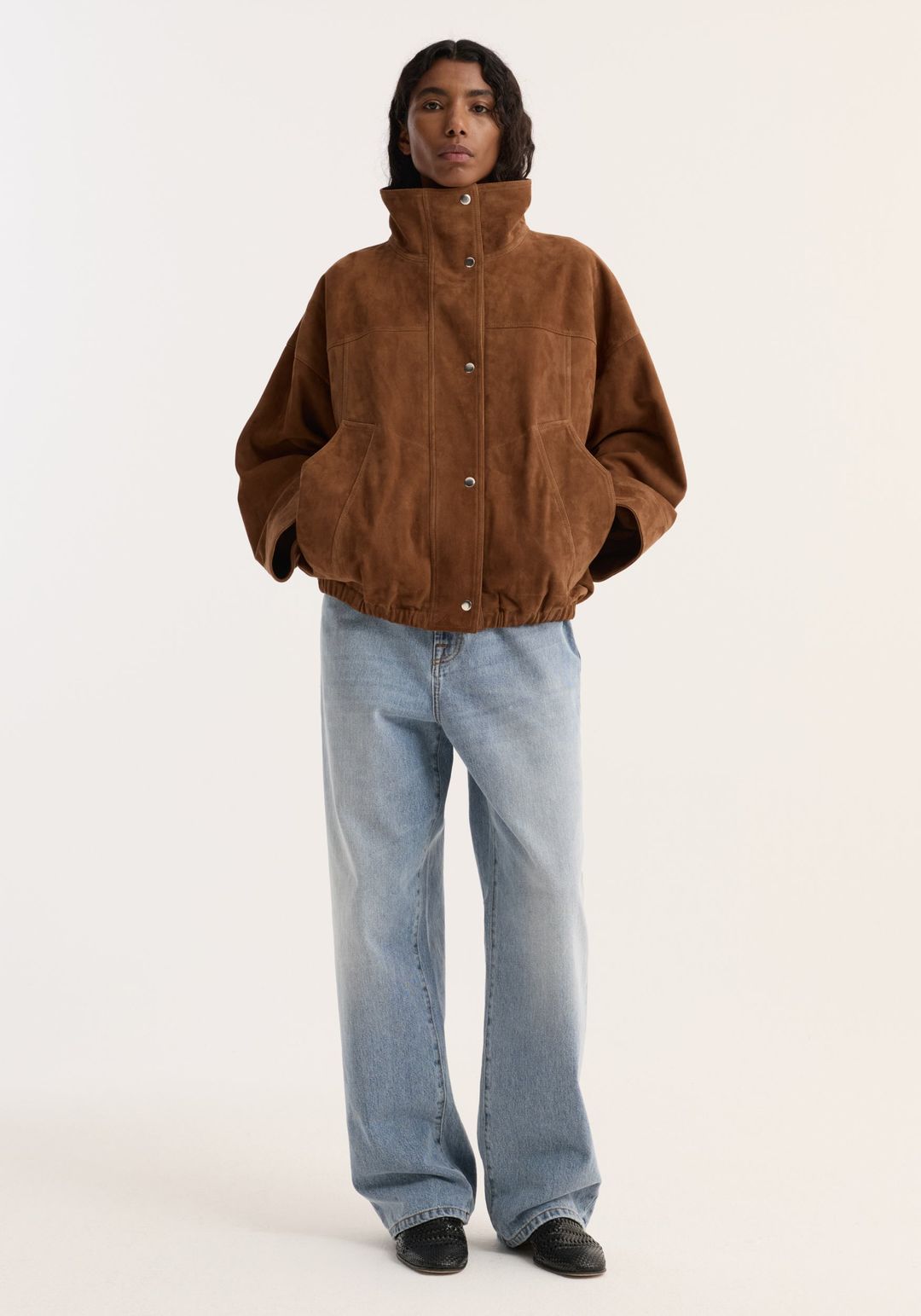Reinvented suede jacket | cognac