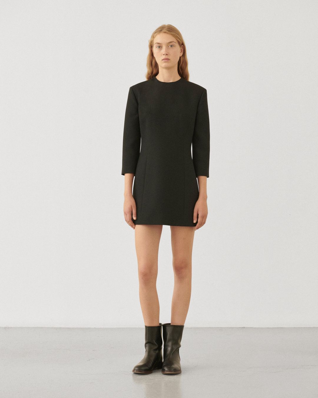 Dexter Dress in Wool Viscose, Black
